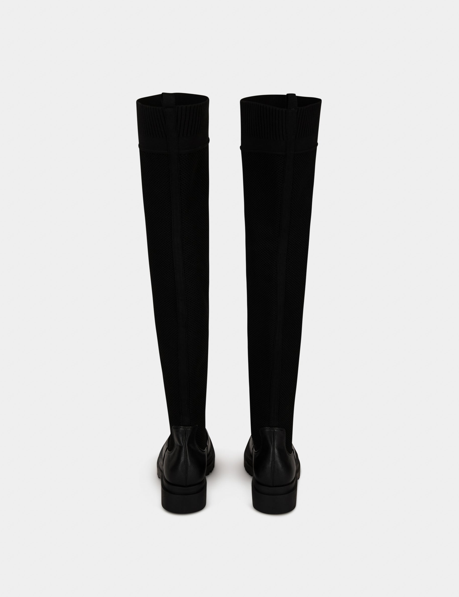 Bottes cuissardes chaussettes noir femme