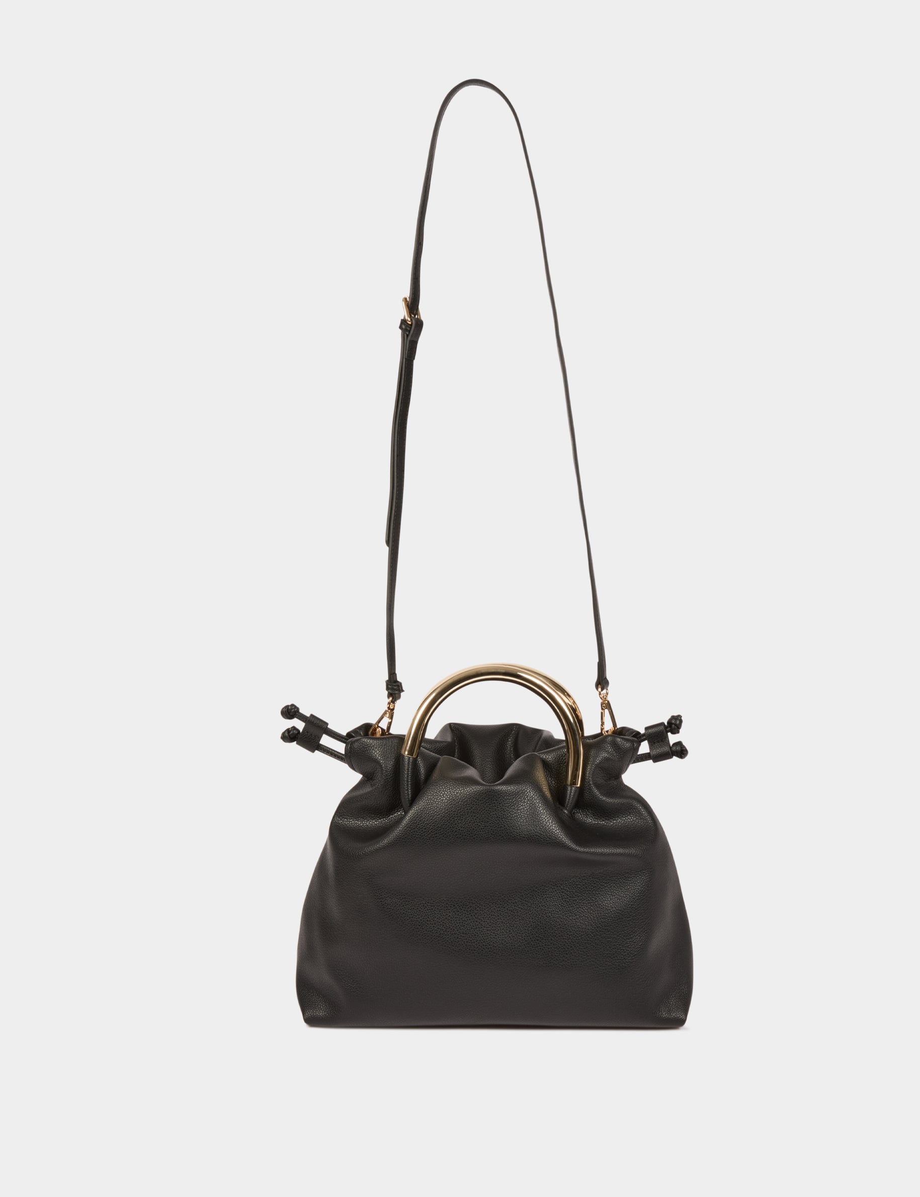 Sac anses m&eacute;talliques noir femme