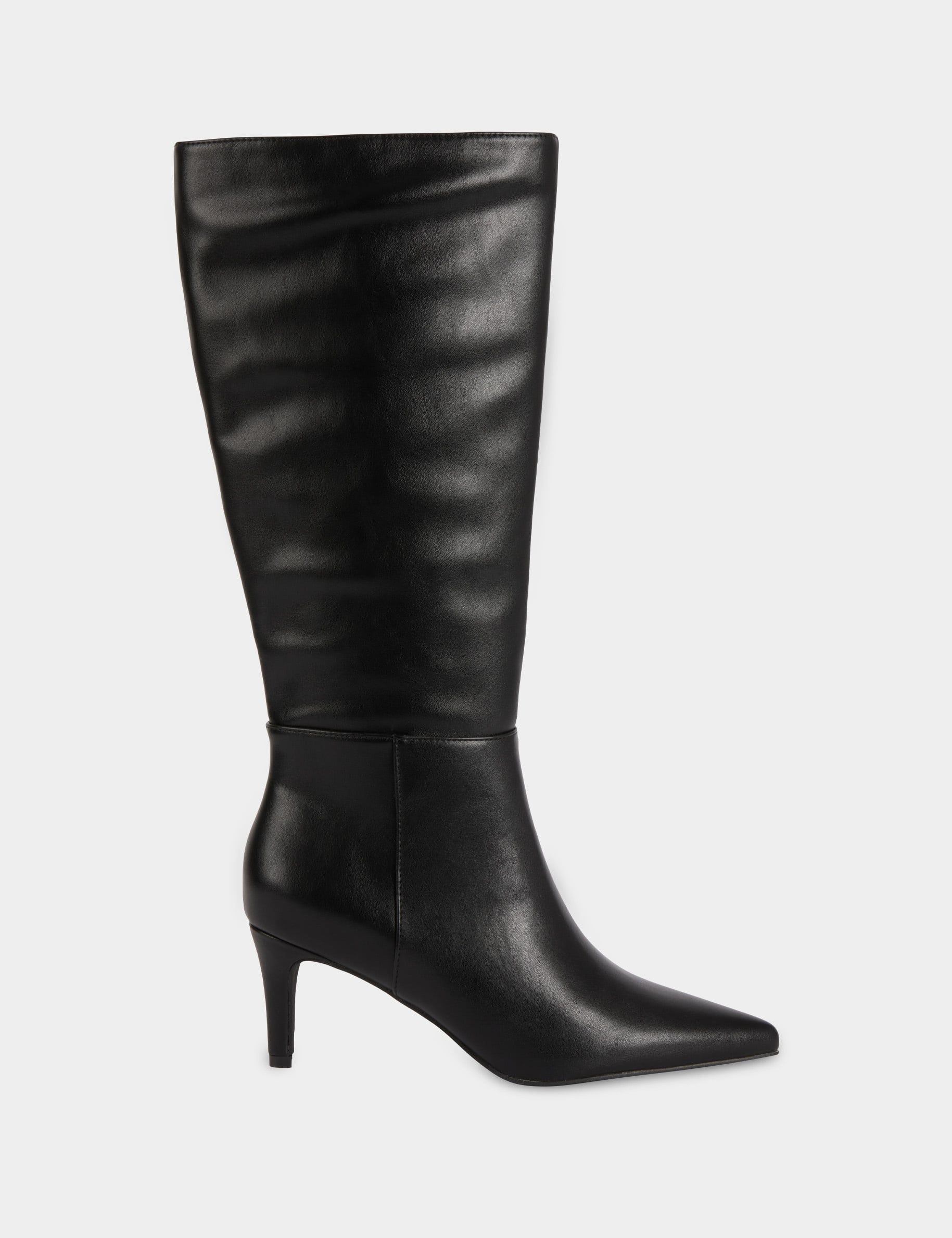 Botte &agrave; talon similicuir noir femme