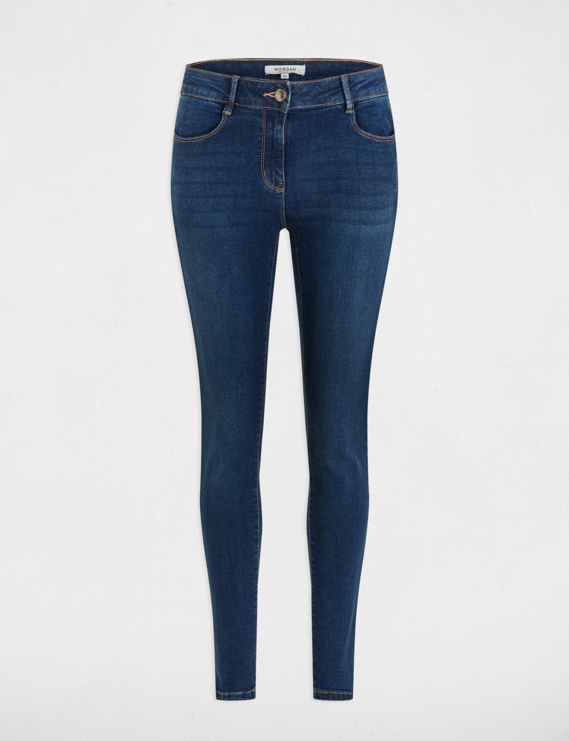 Jeans slim taille standard denim brut femme