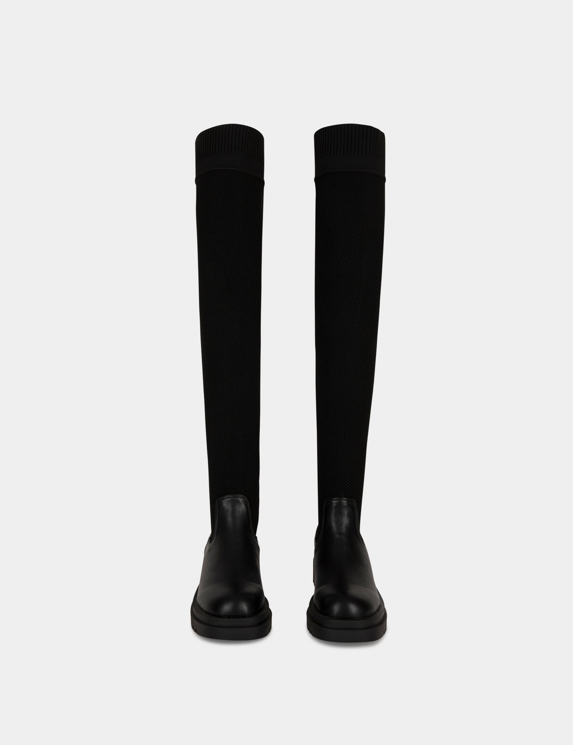 Bottes cuissardes chaussettes noir femme