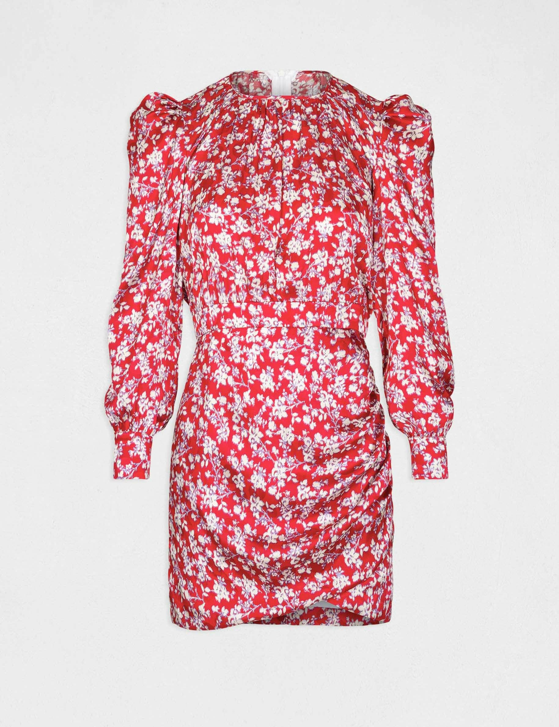 Robe cintr&eacute;e drap&eacute;e imprim&eacute; floral multico femme