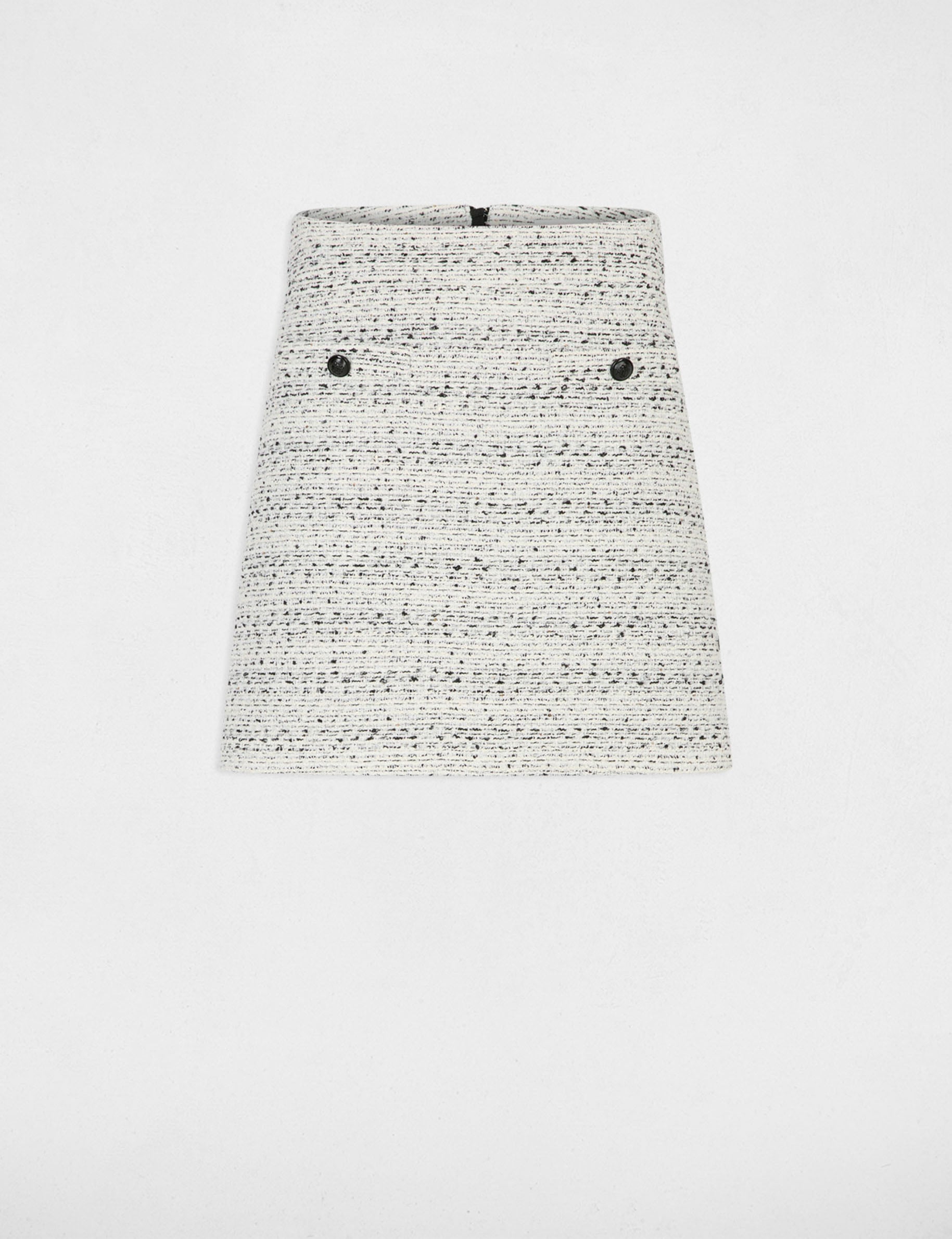 Jupe courte tweed ivoire femme