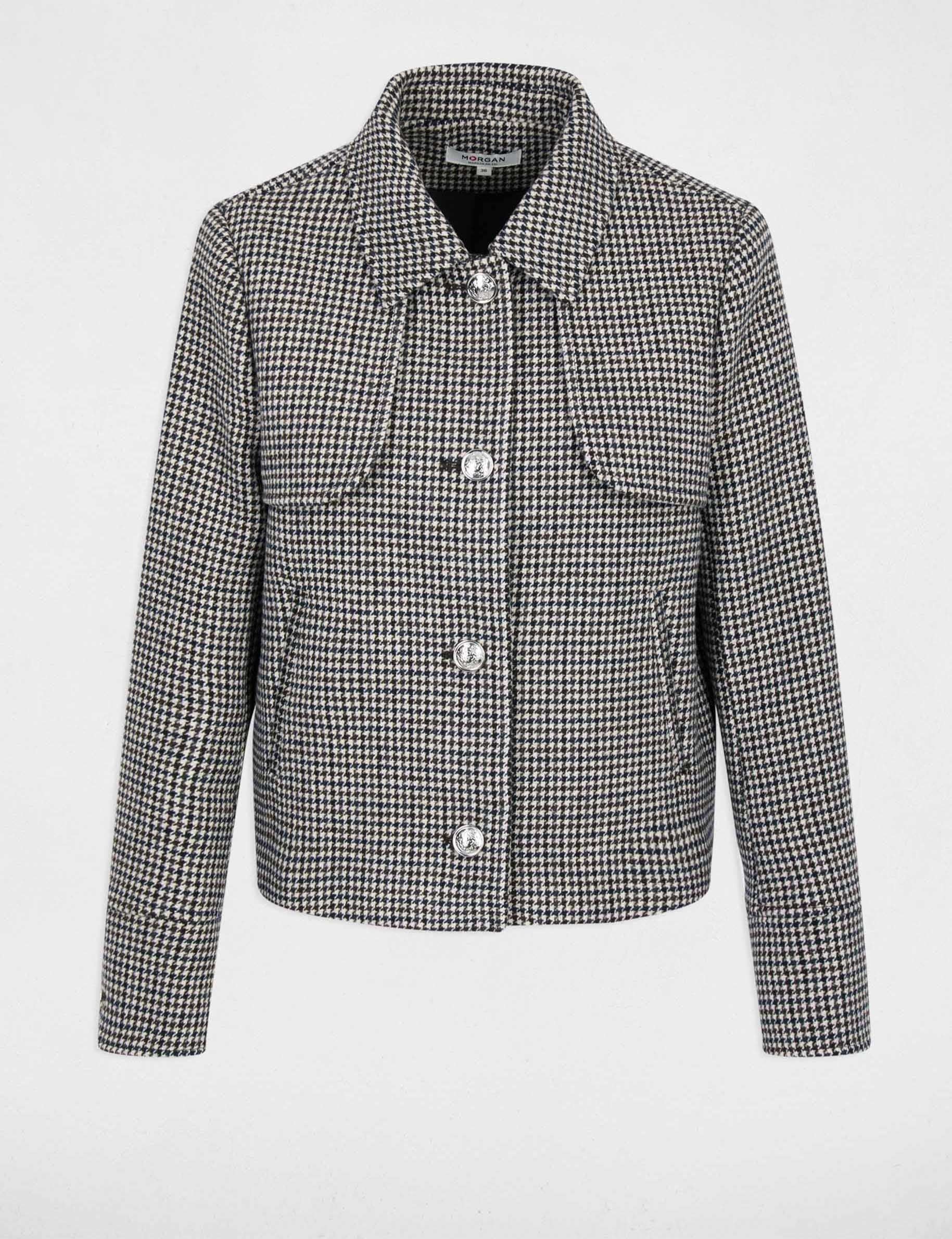 Veste courte col tailleur multicolore femme
