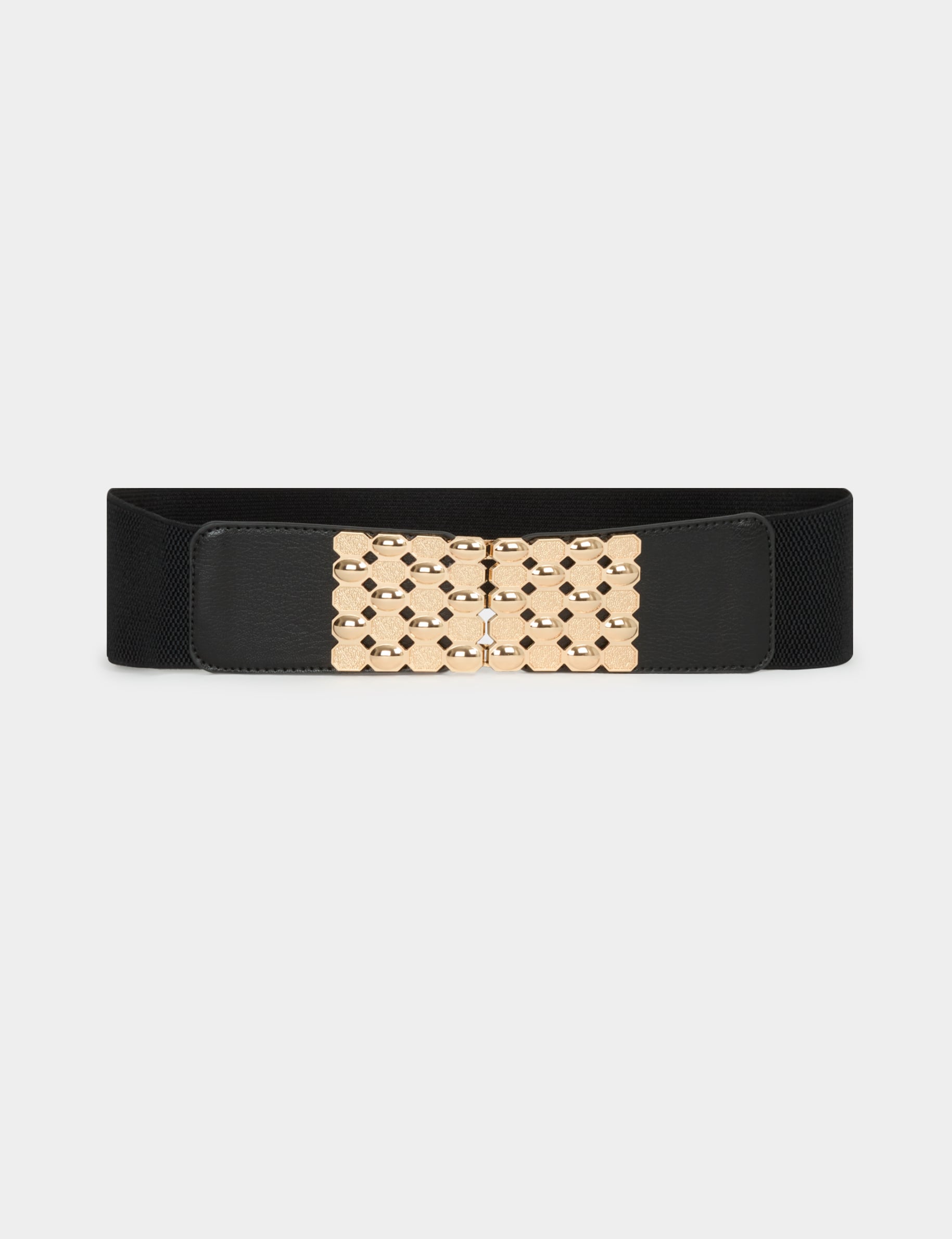 Ceinture large similicuir noir femme