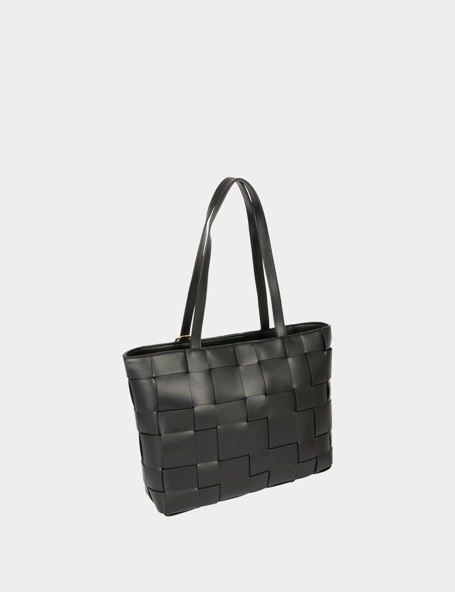 Sac cabas tress&eacute; noir femme