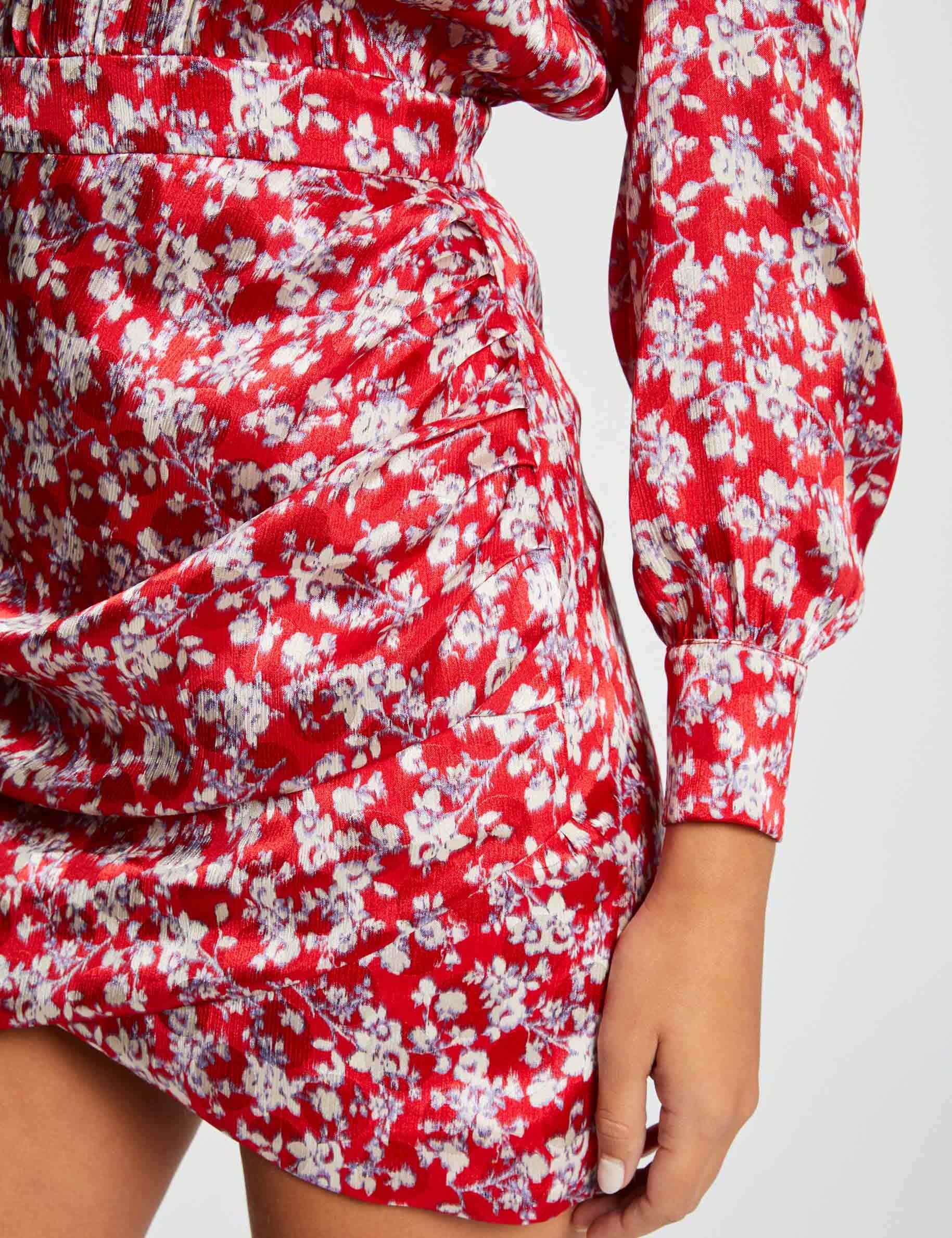 Robe cintr&eacute;e drap&eacute;e imprim&eacute; floral multico femme
