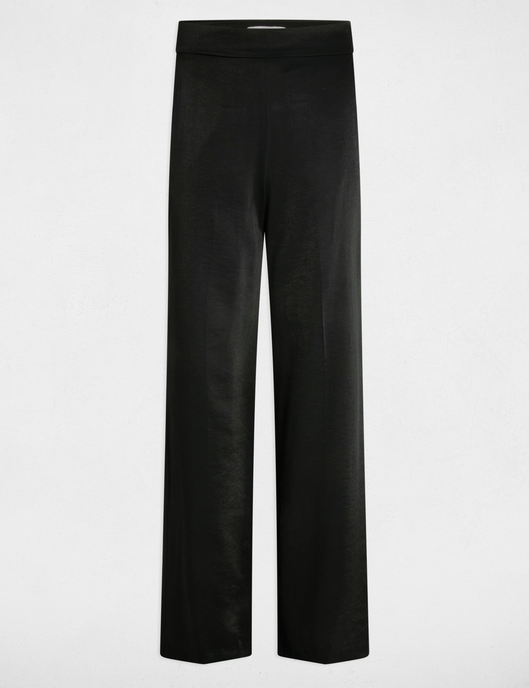 Pantalon large fluide noir femme