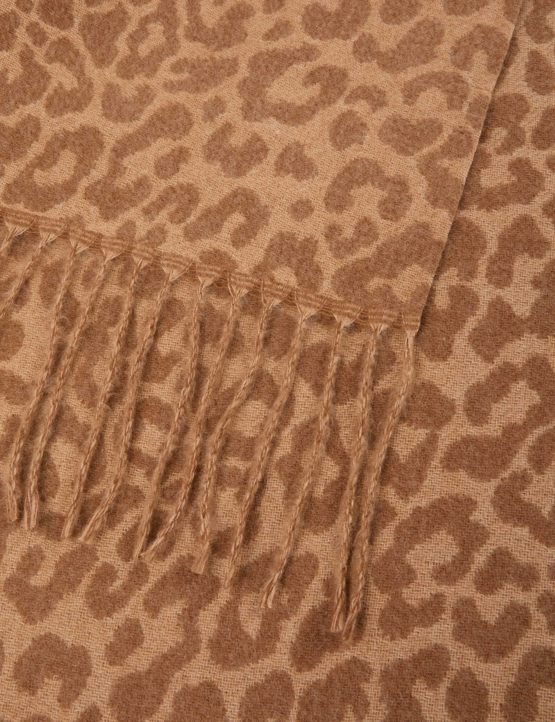 &Eacute;charpe motif animalier beige femme