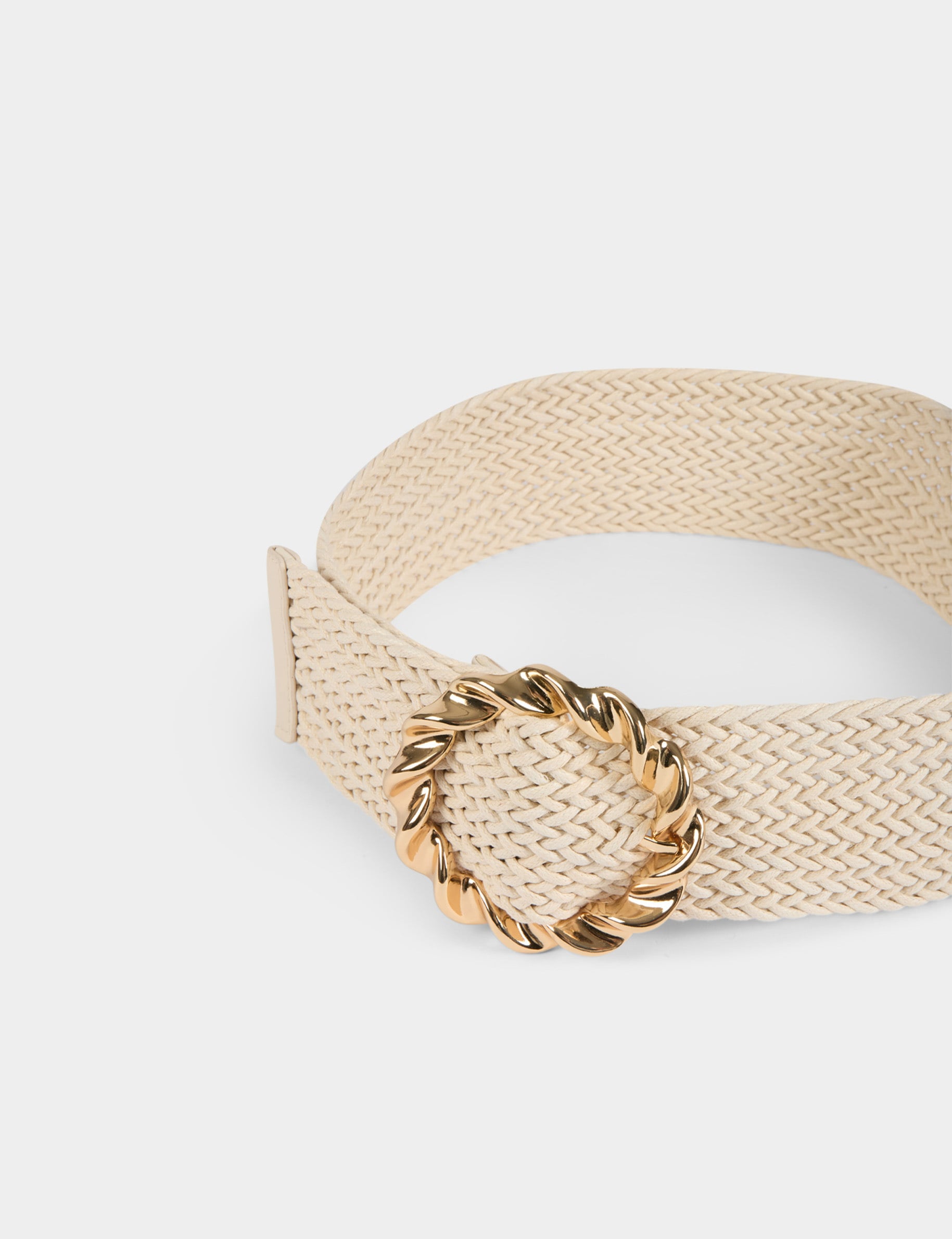Ceinture tress&eacute;e ivoire femme