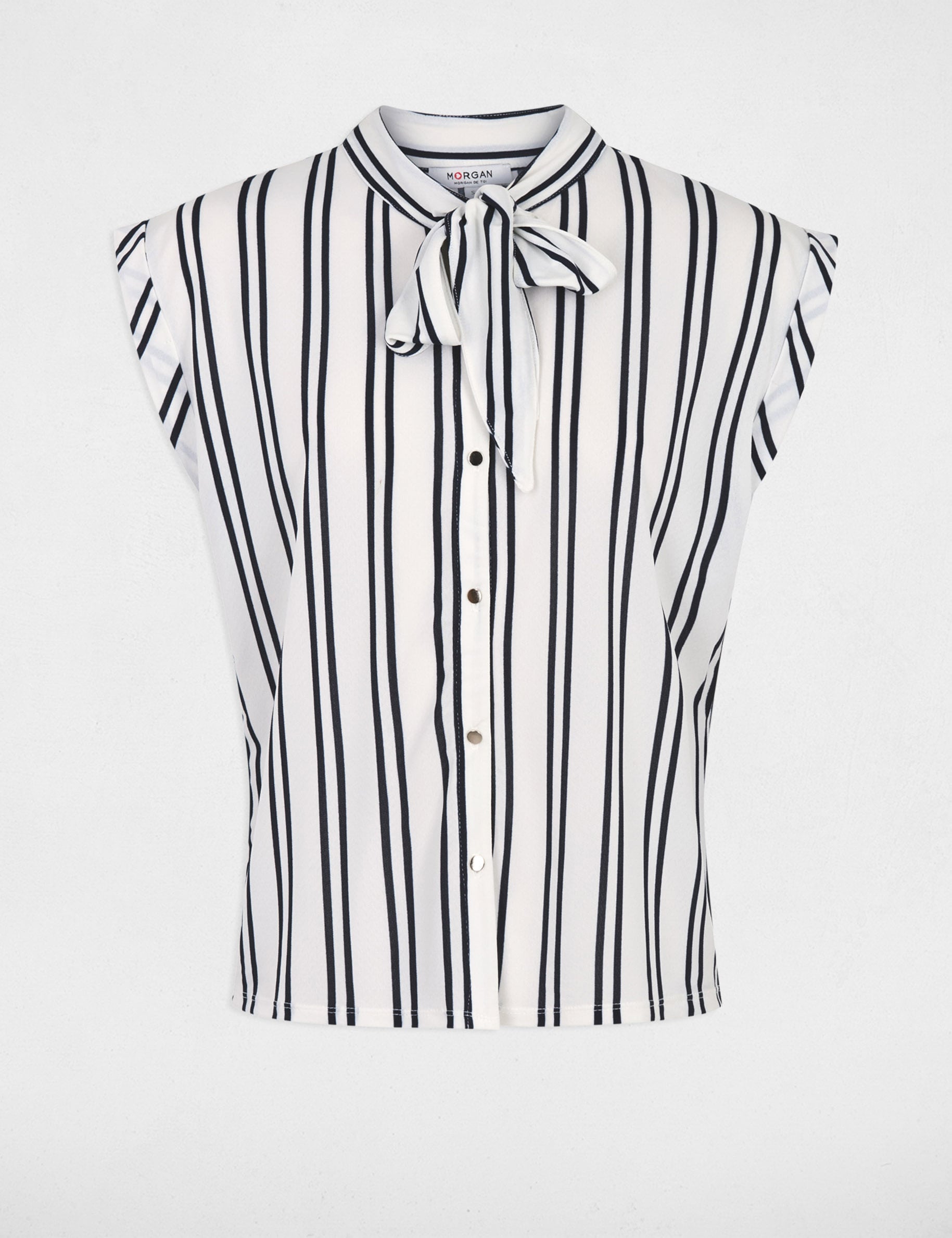 Chemise col lavalli&egrave;re blanc femme