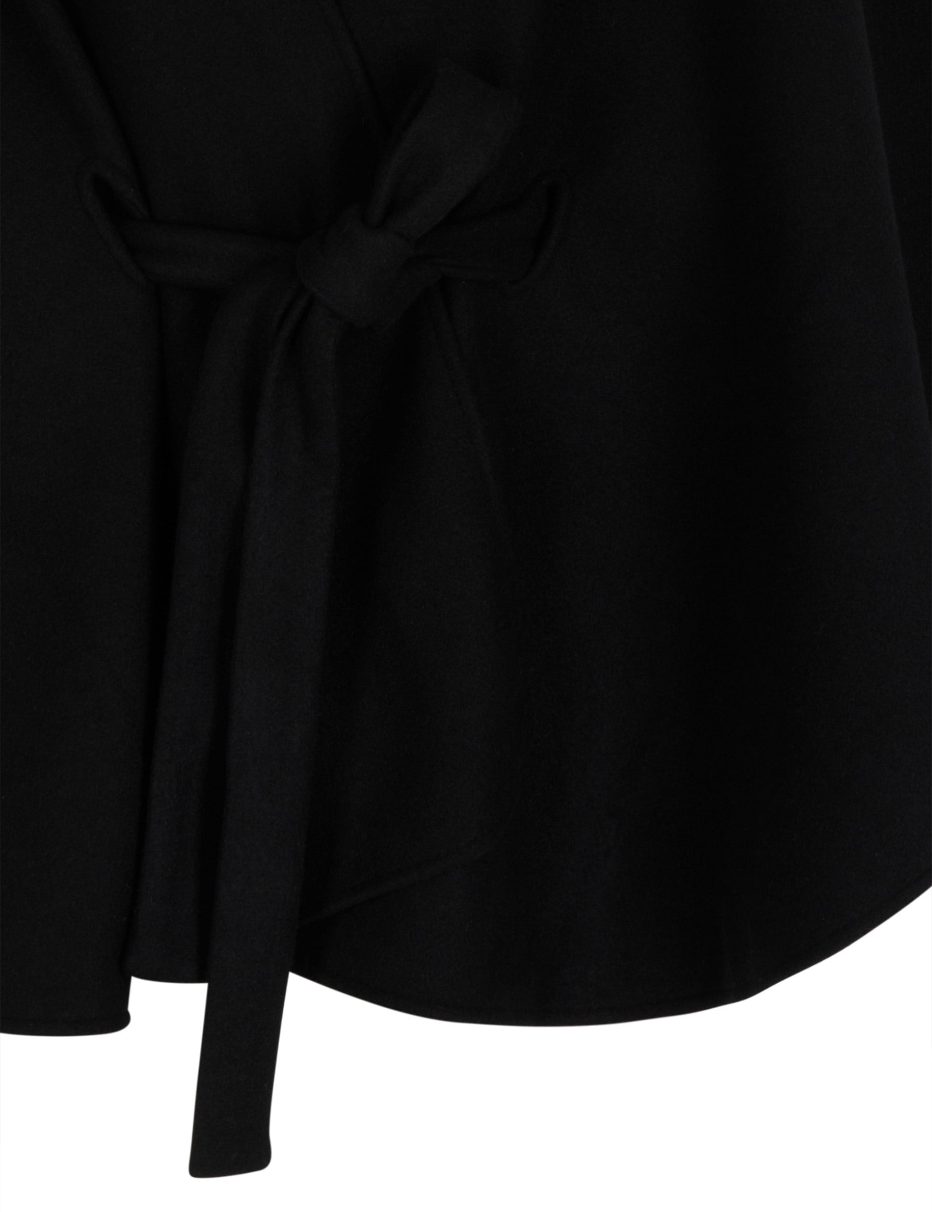 Cape ceintur&eacute;e noir femme