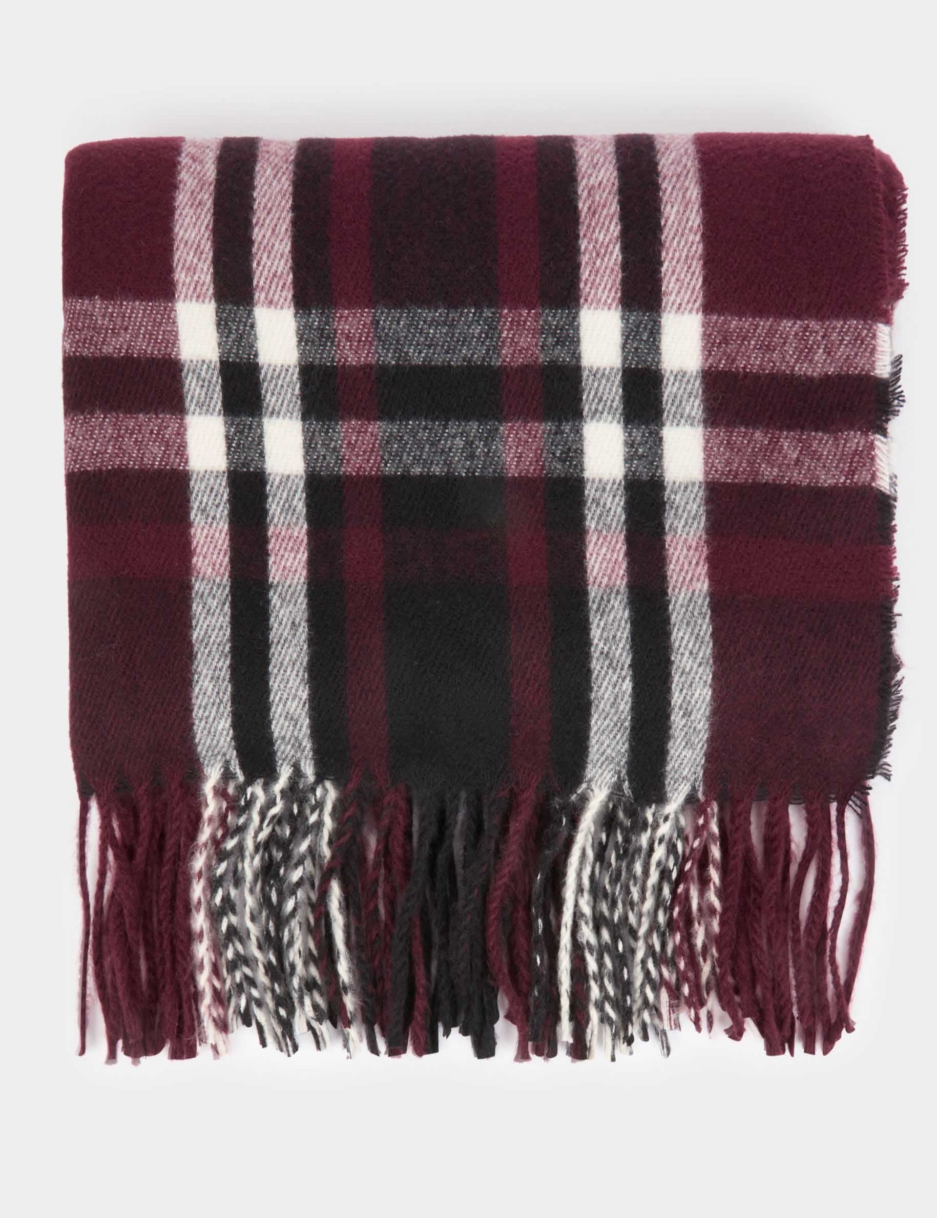 &Eacute;charpe tartan prune femme
