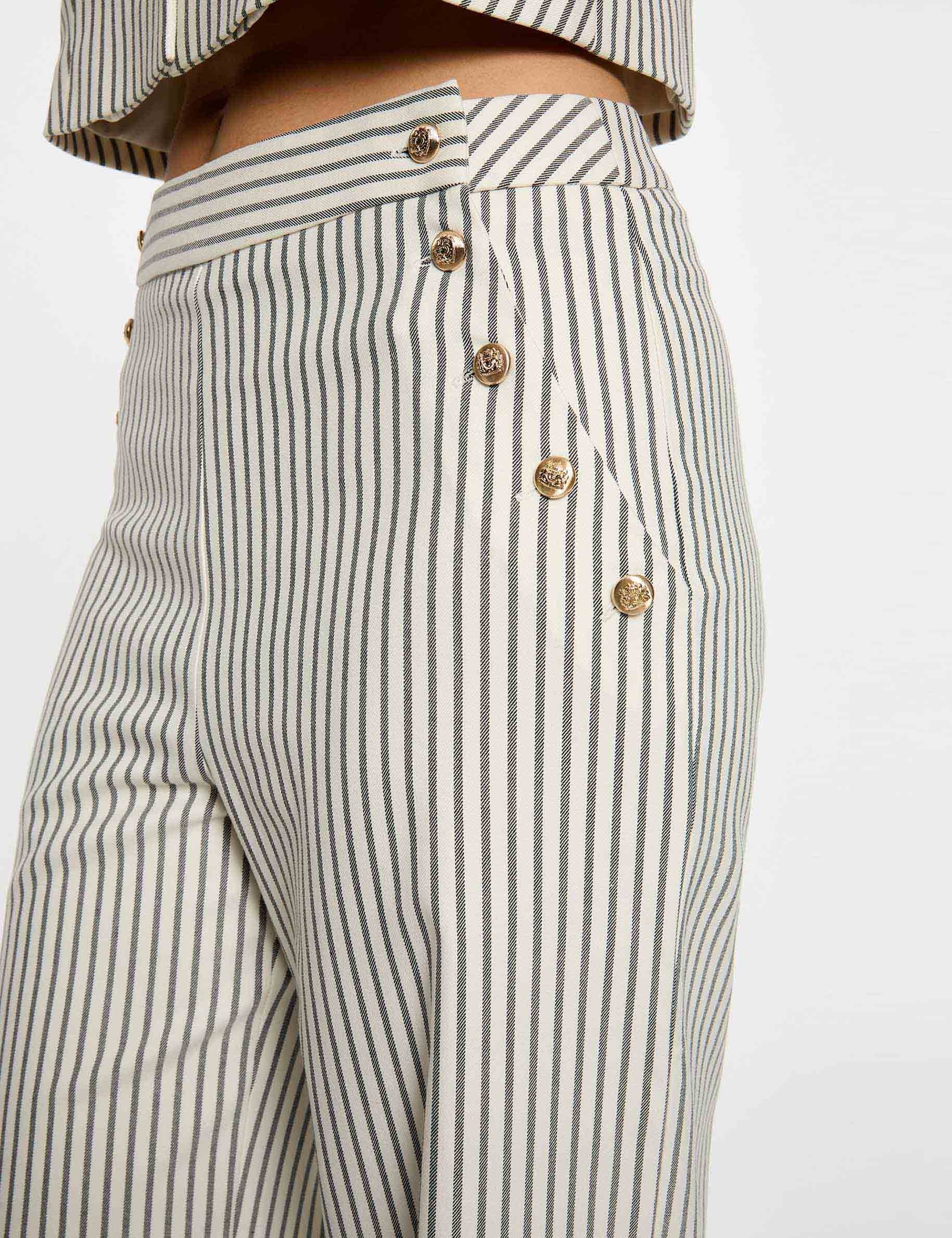 Pantalon large ray&eacute; multicolore femme