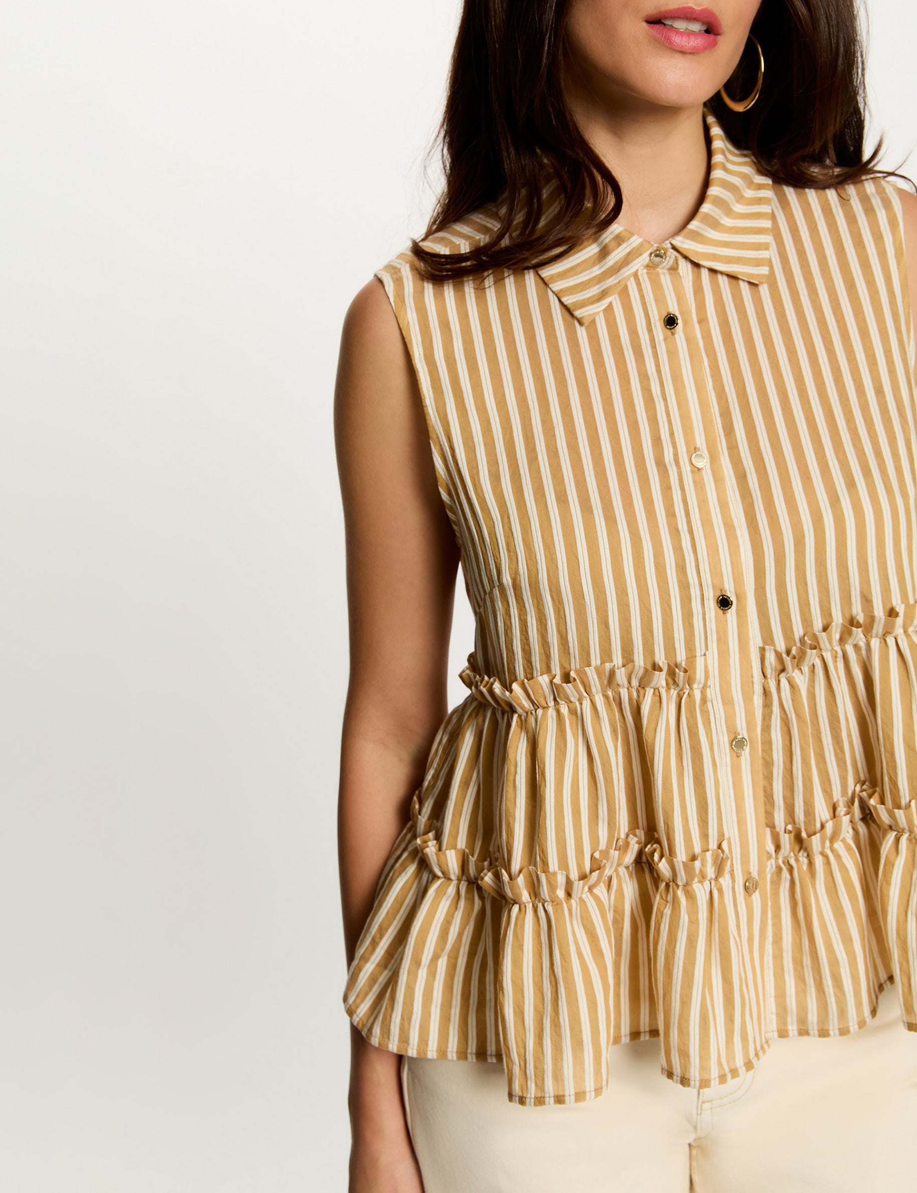 Chemise sans manches ray&eacute;e multicolore femme
