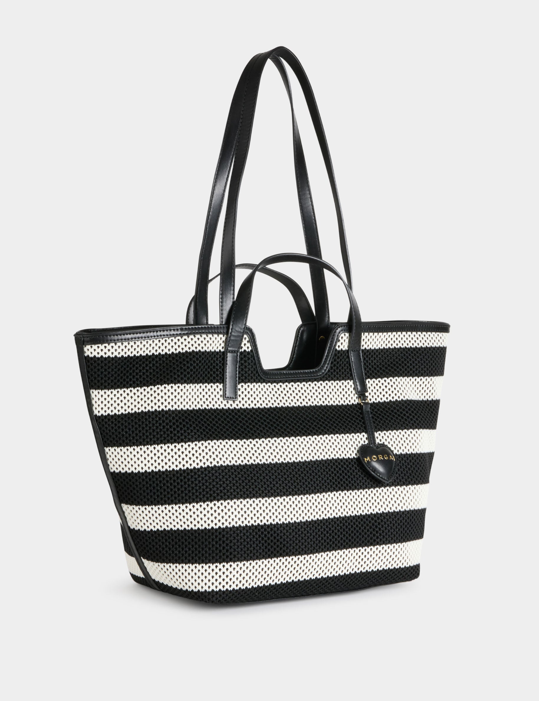 Sac cabas tiss&eacute; blanc femme