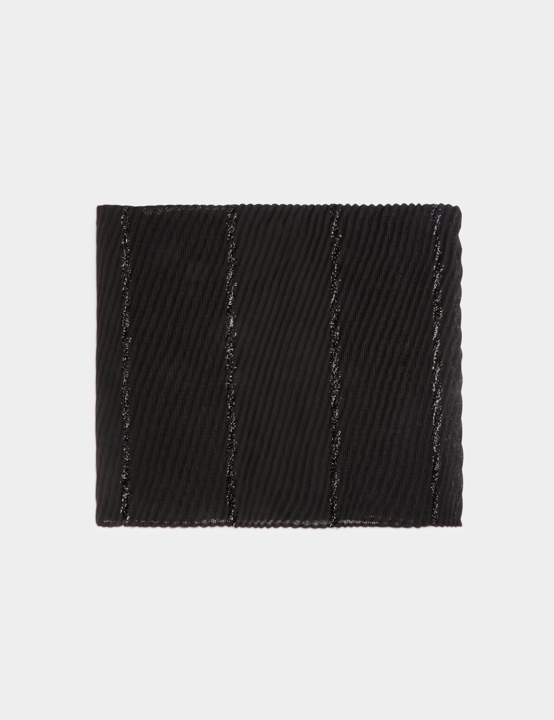 Foulard pliss&eacute; m&eacute;tallis&eacute; noir femme