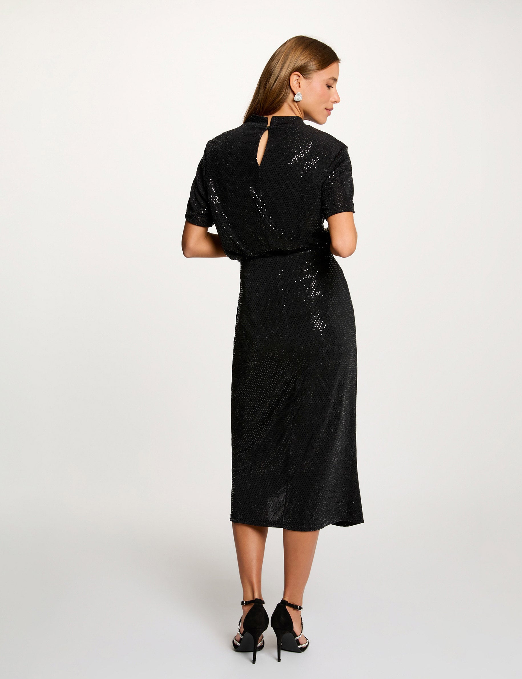 Jupe portefeuille ajust&eacute;e noir femme