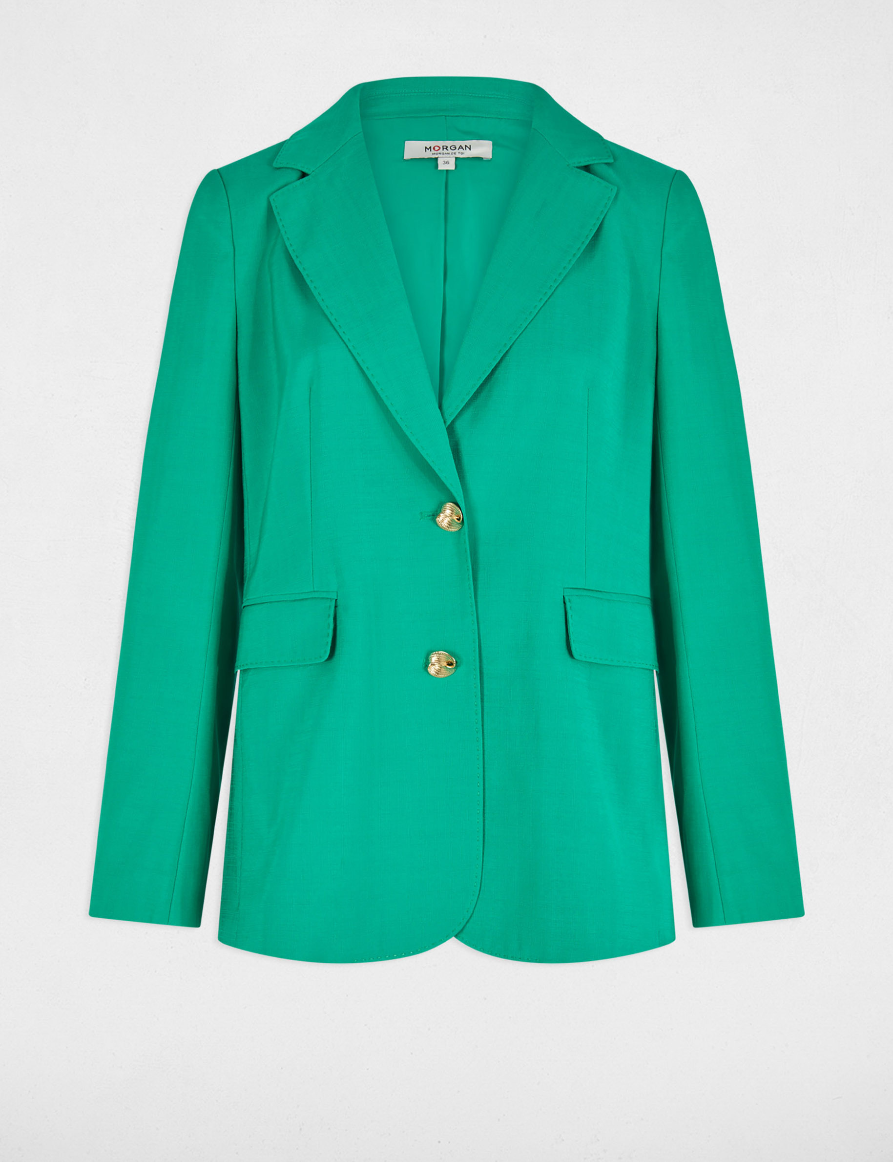 Blazer fluide vert &eacute;meraude femme