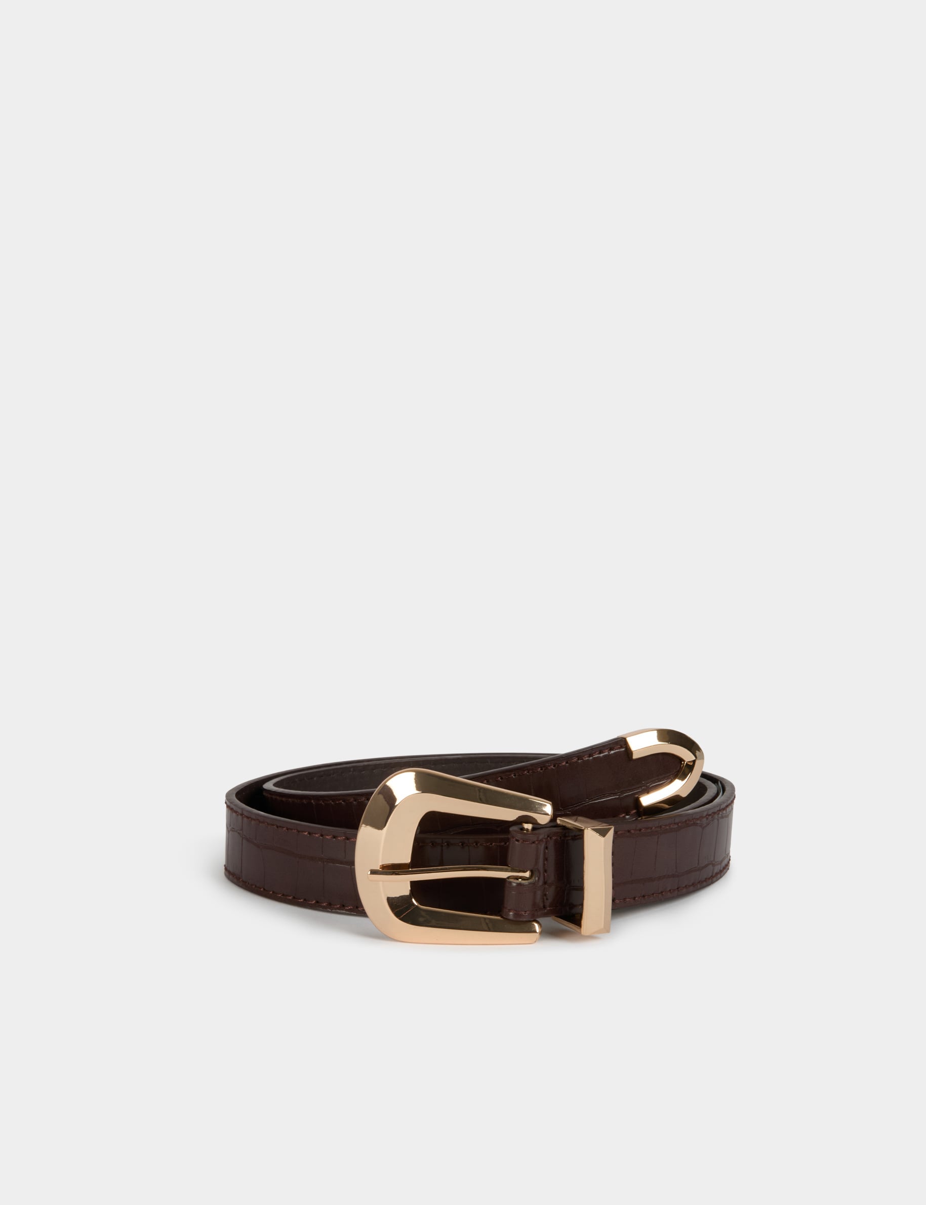 Ceinture croco bordeaux femme