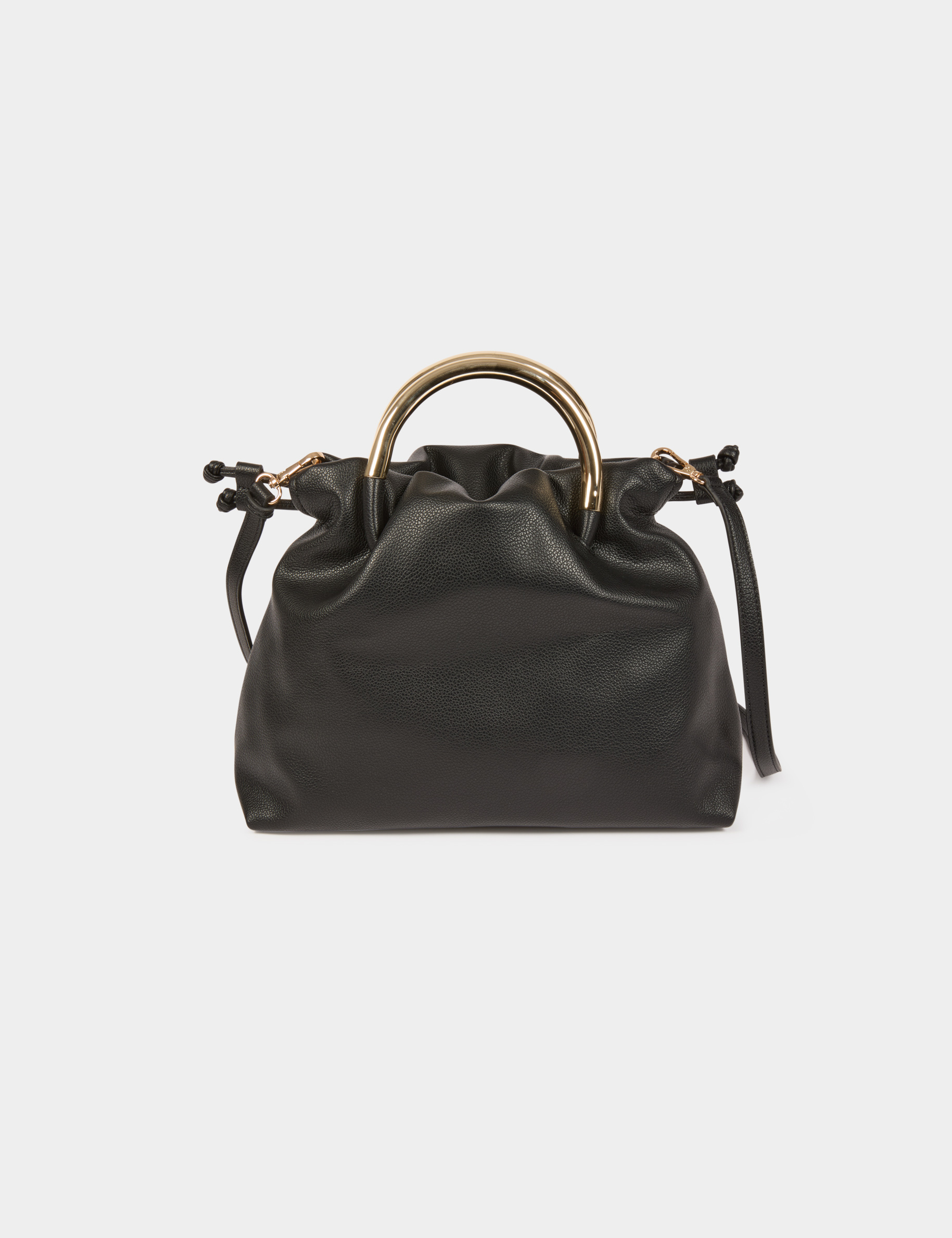 Sac anses m&eacute;talliques noir femme