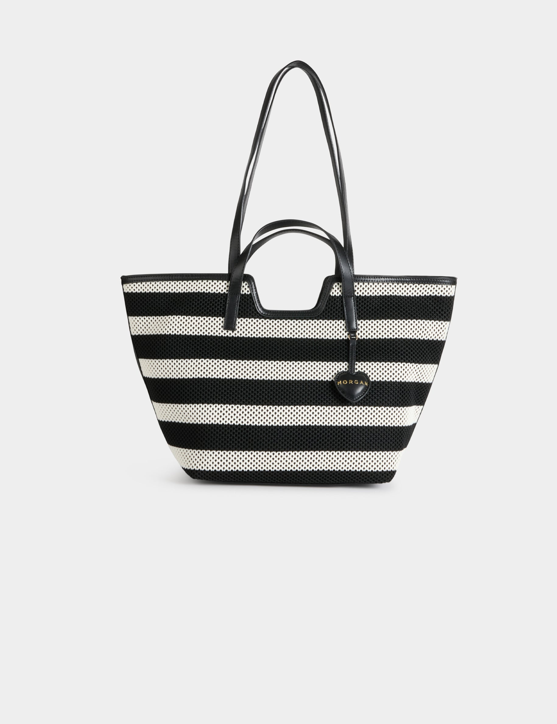 Sac cabas tiss&eacute; blanc femme