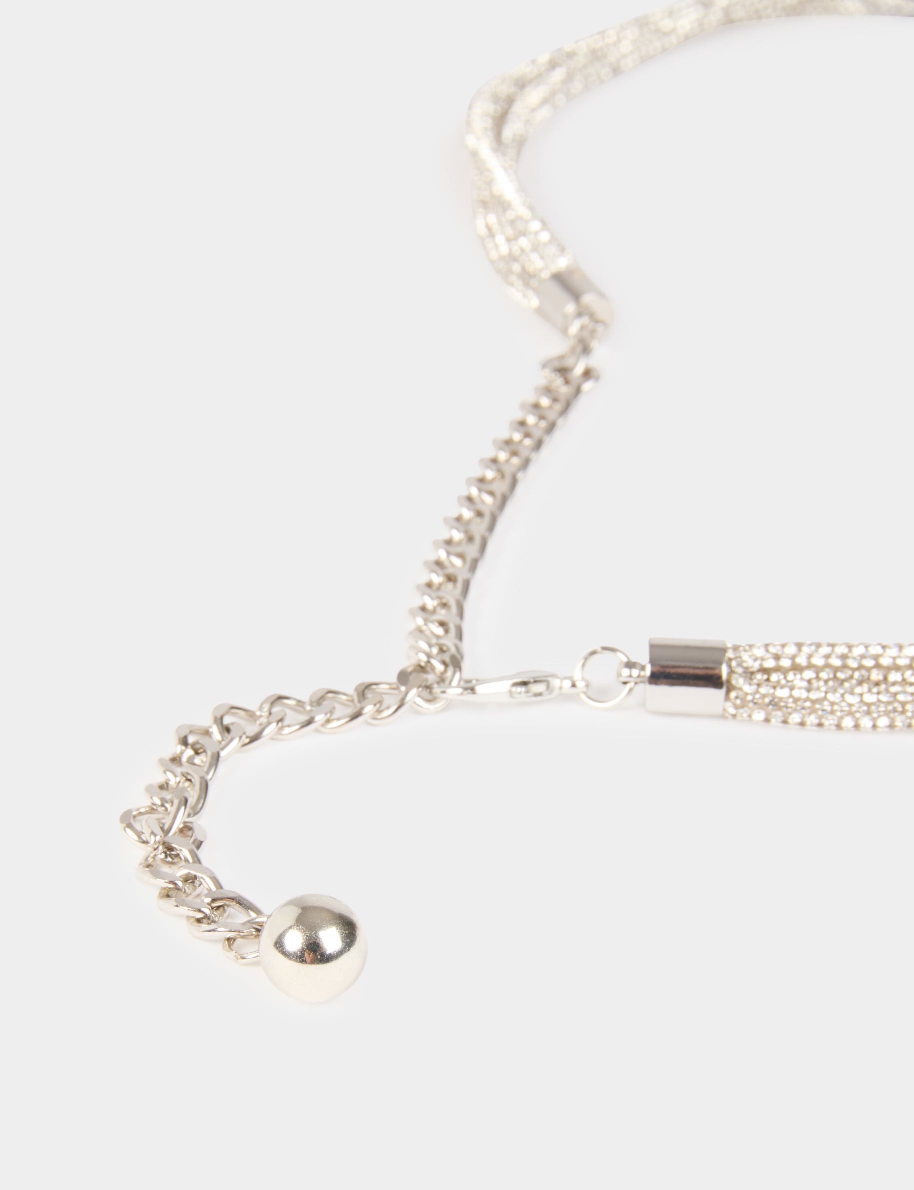 Ceinture fine &agrave; strass couleur argent femme