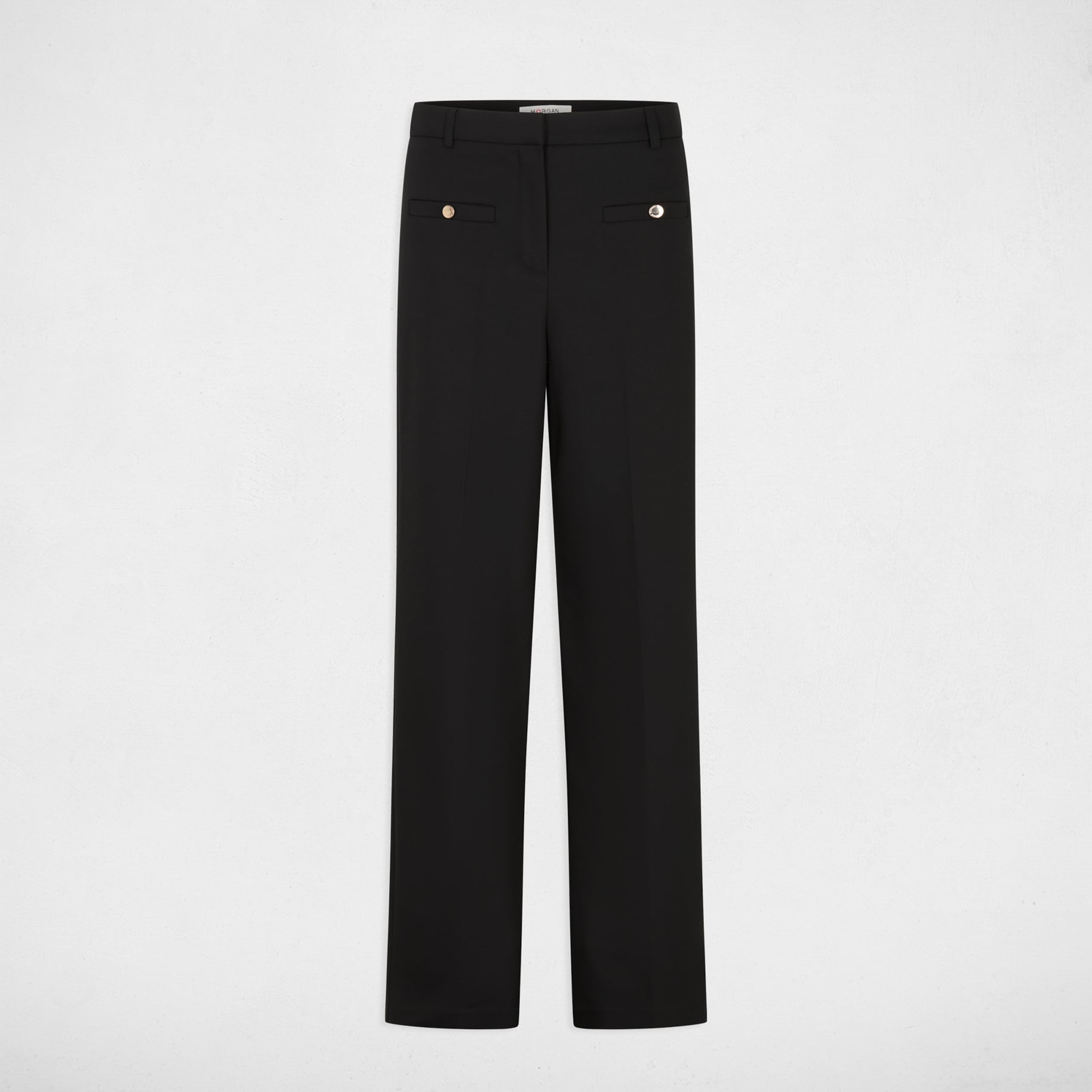 Pantalon large taille haute noir femme
