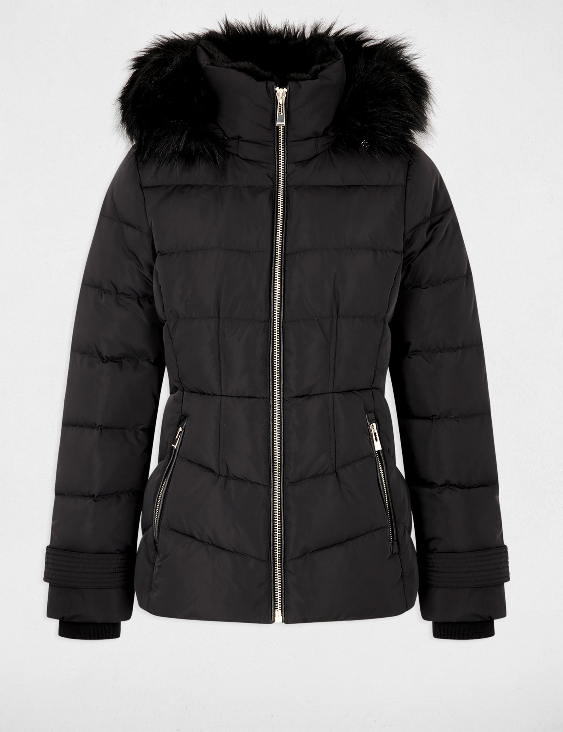 Doudoune courte ajust&eacute;e noir femme