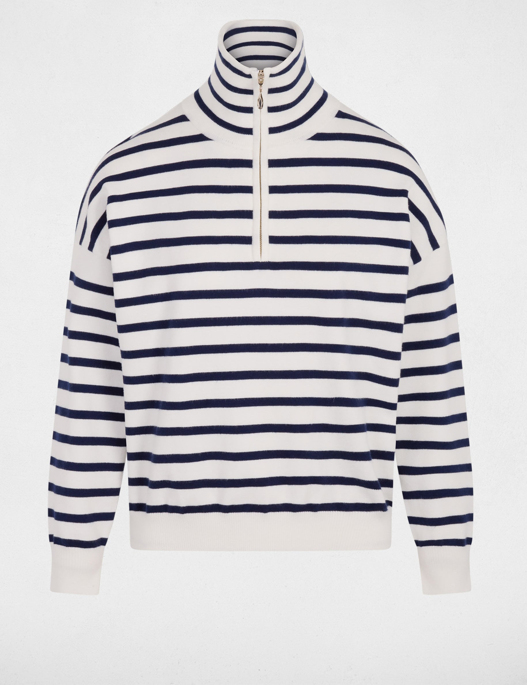 Pull col camionneur blanc femme