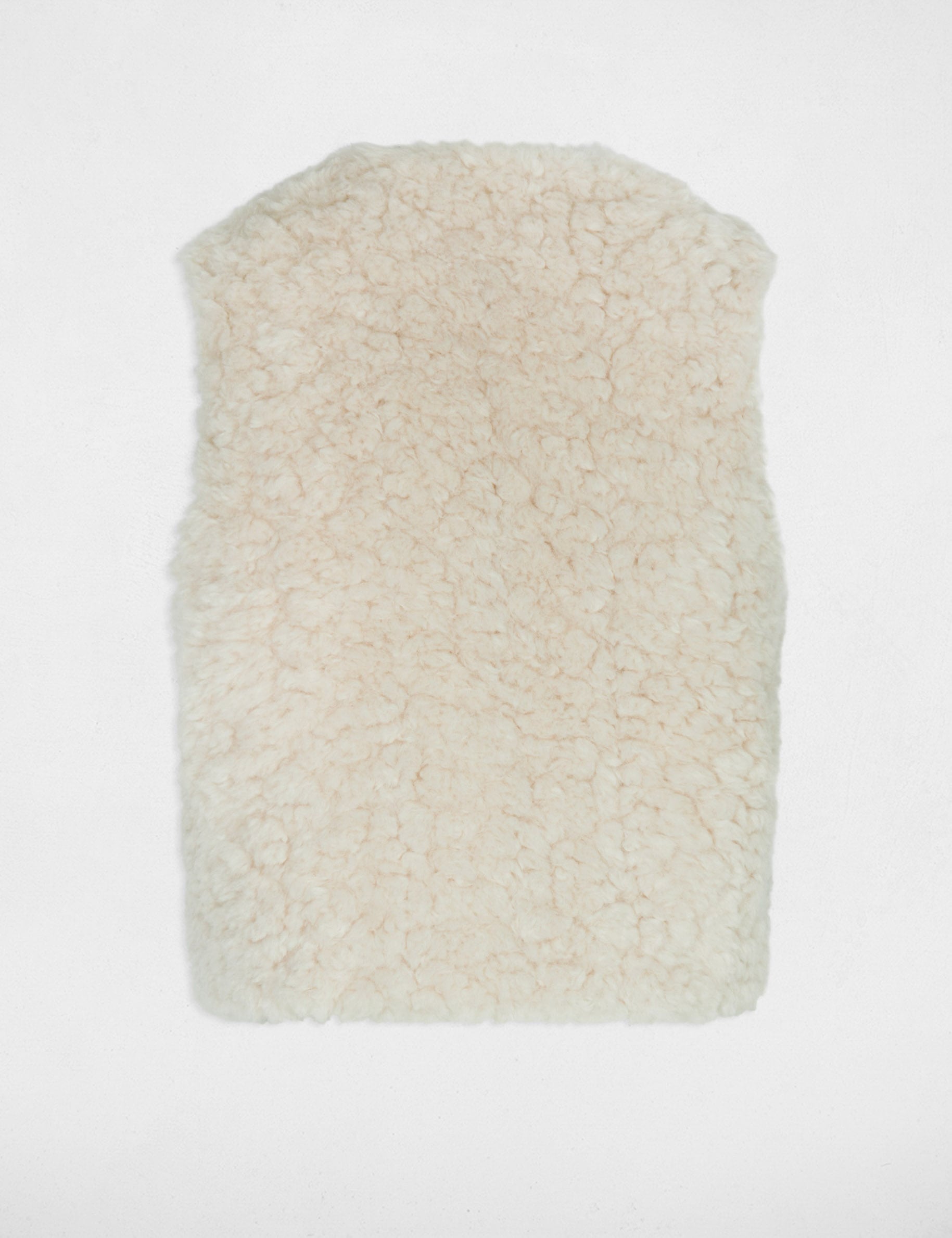 Gilet fausse fourrure ivoire femme