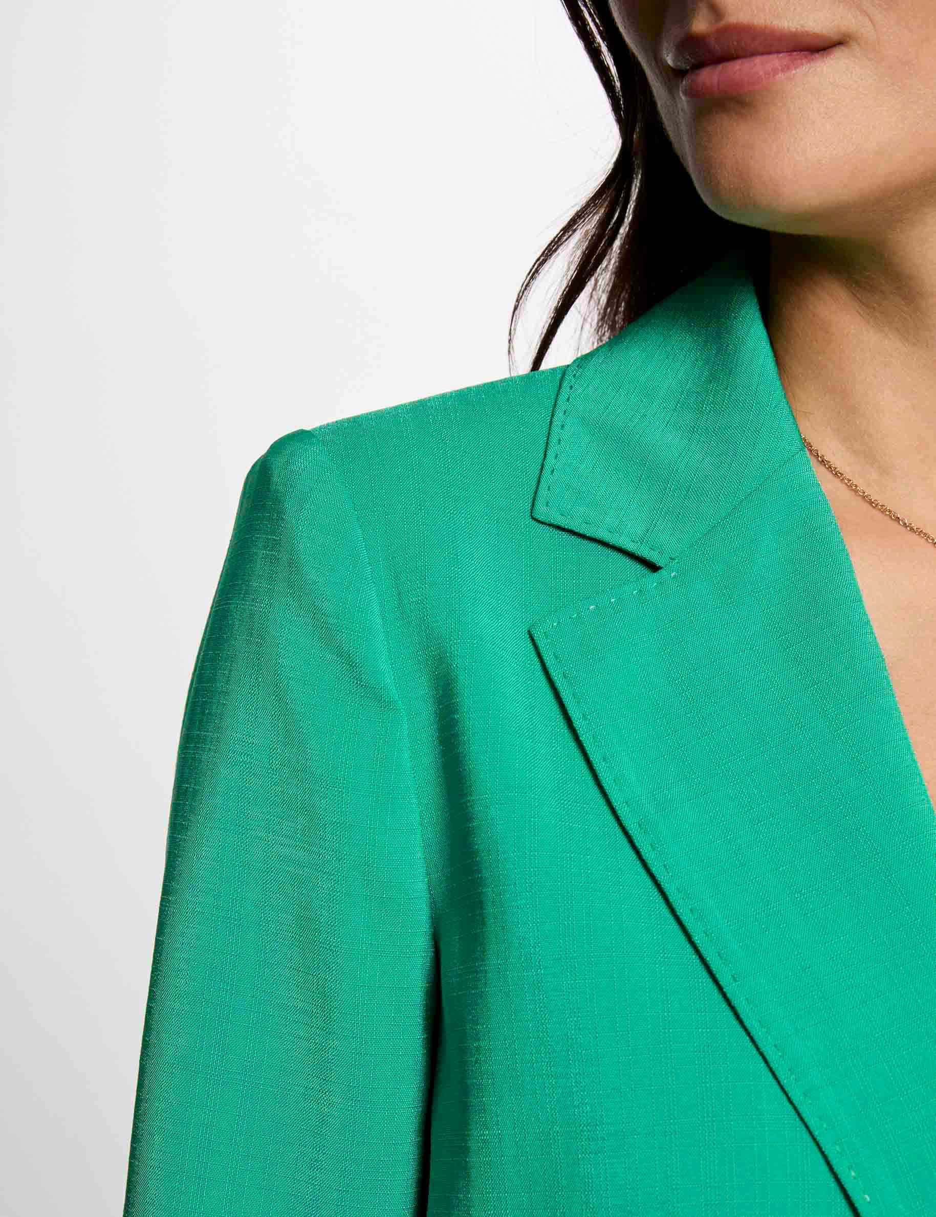 Blazer fluide vert &eacute;meraude femme