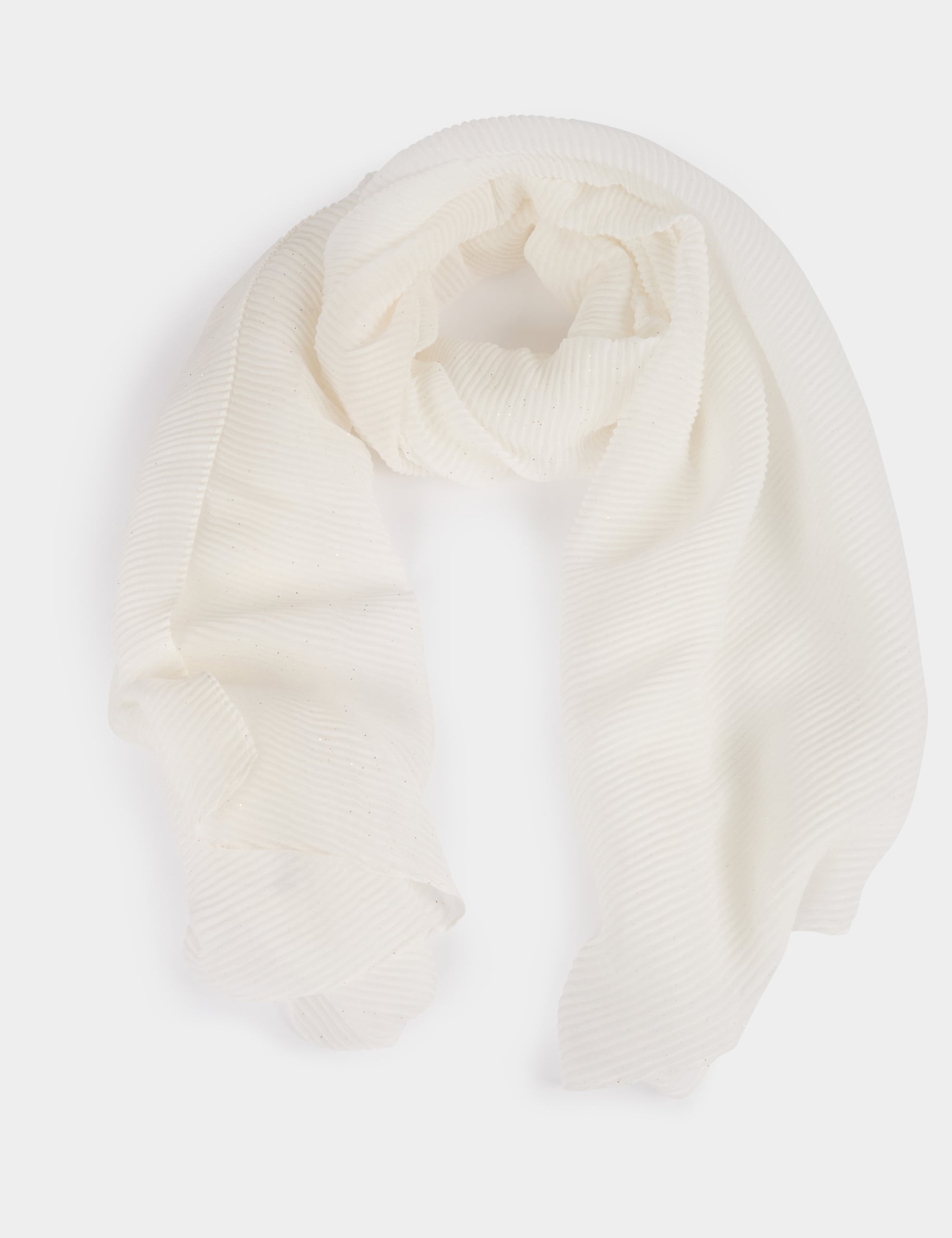 Foulard pliss&eacute; &agrave; strass blanc femme