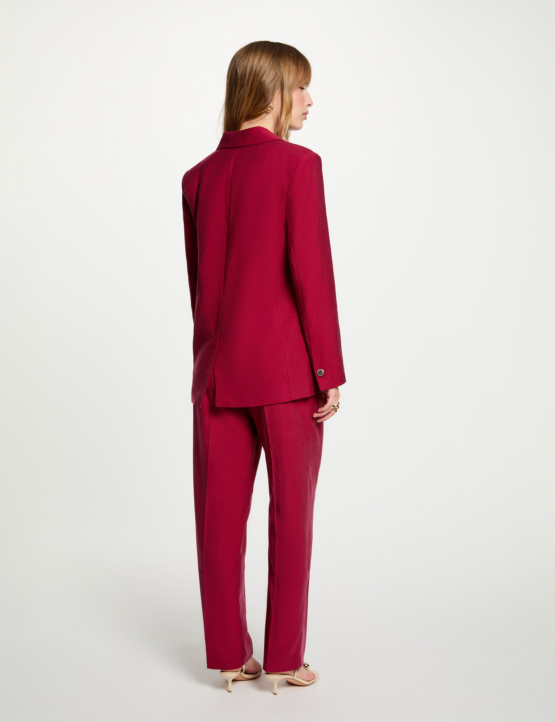 Veste blazer bordeaux femme