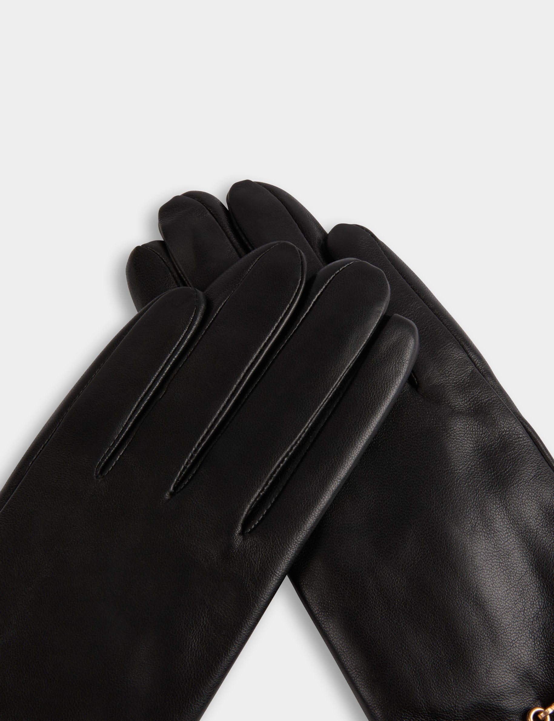 Gants similicuir noir femme