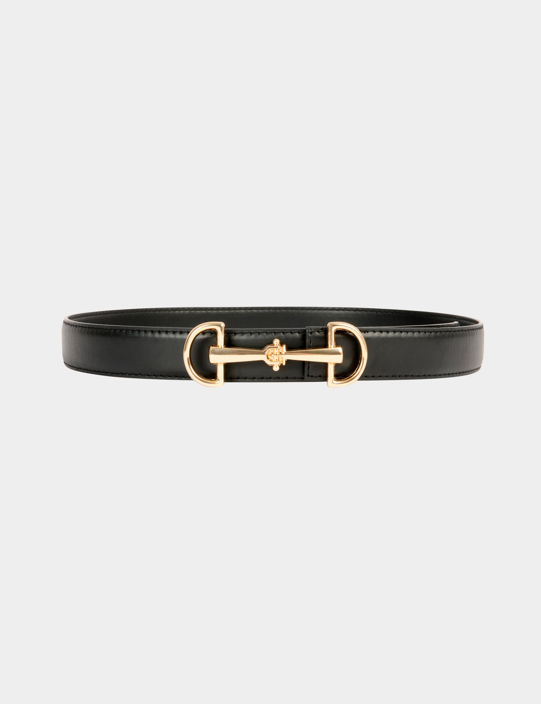 Ceinture fine similicuir noir femme