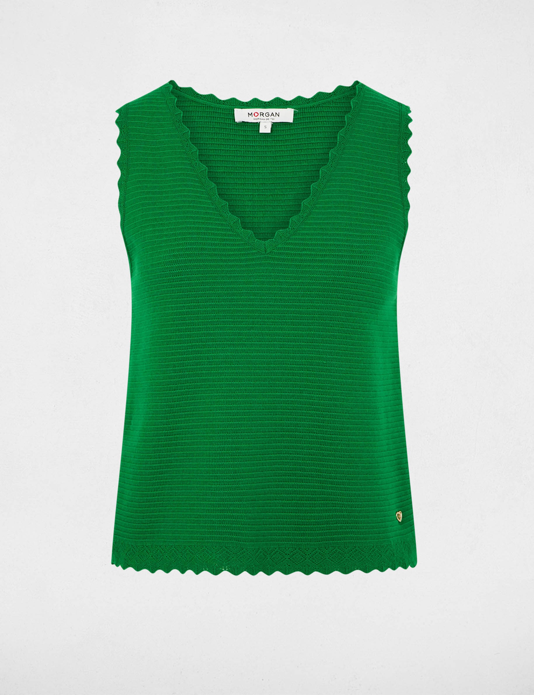 Pull ajust&eacute; col v vert prairie femme
