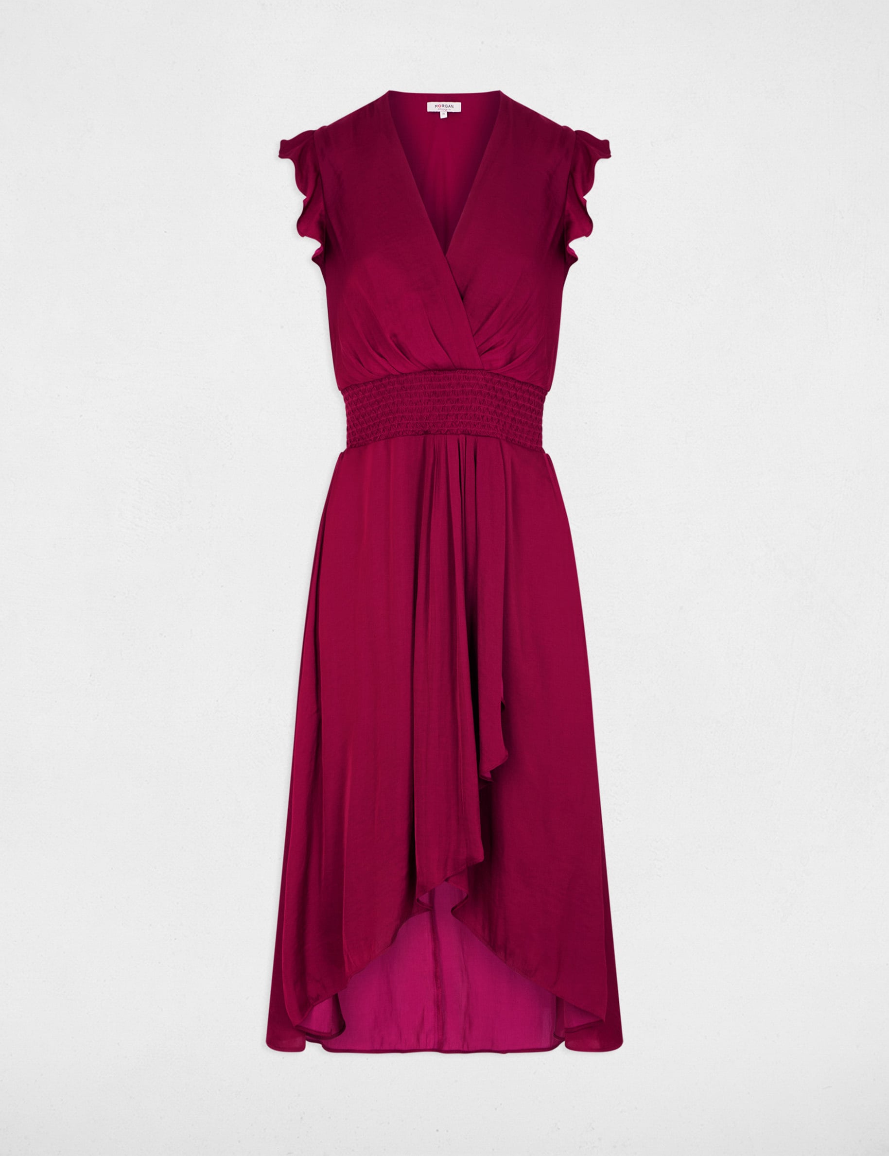 Robe droite fluide sans manches prune femme