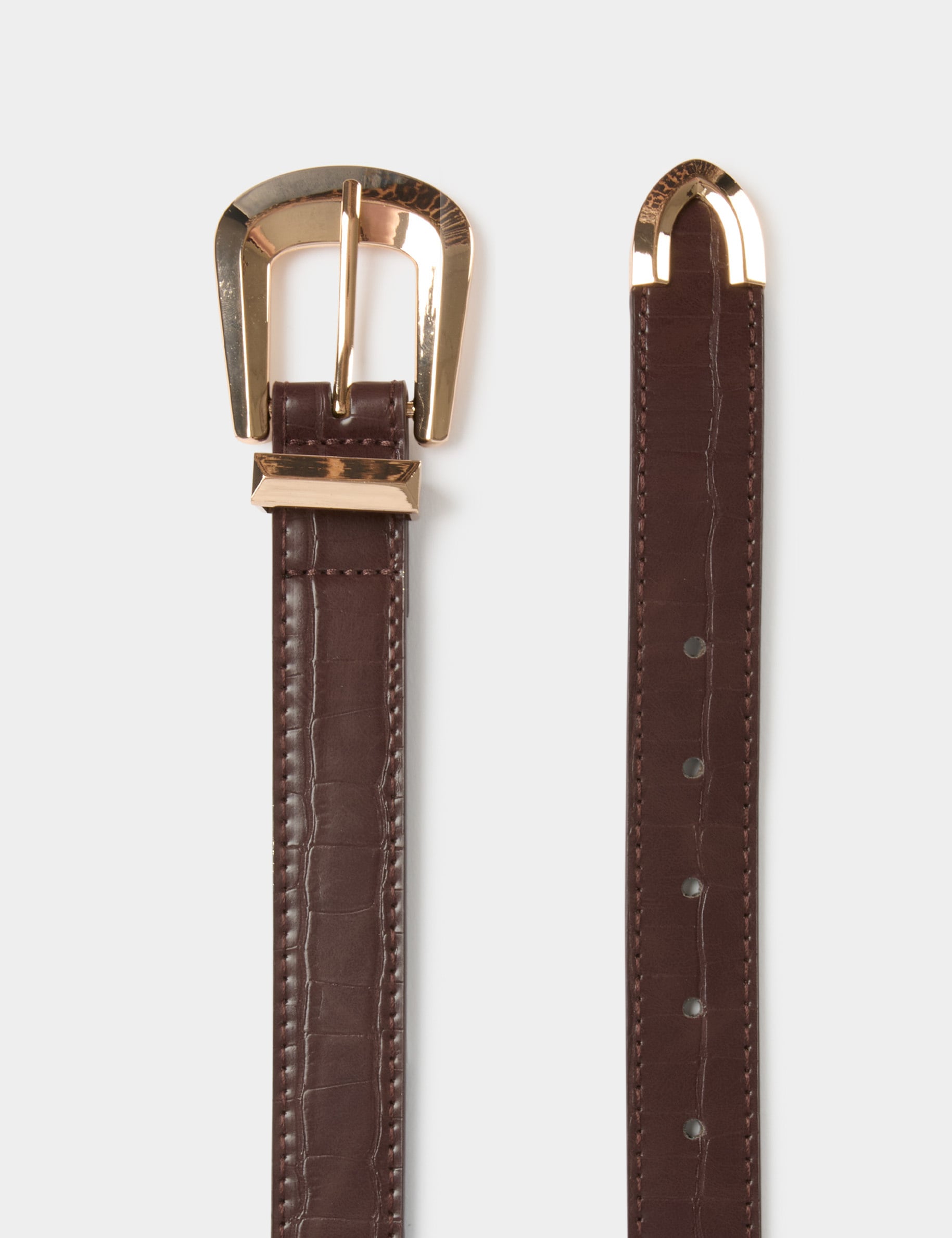 Ceinture croco bordeaux femme