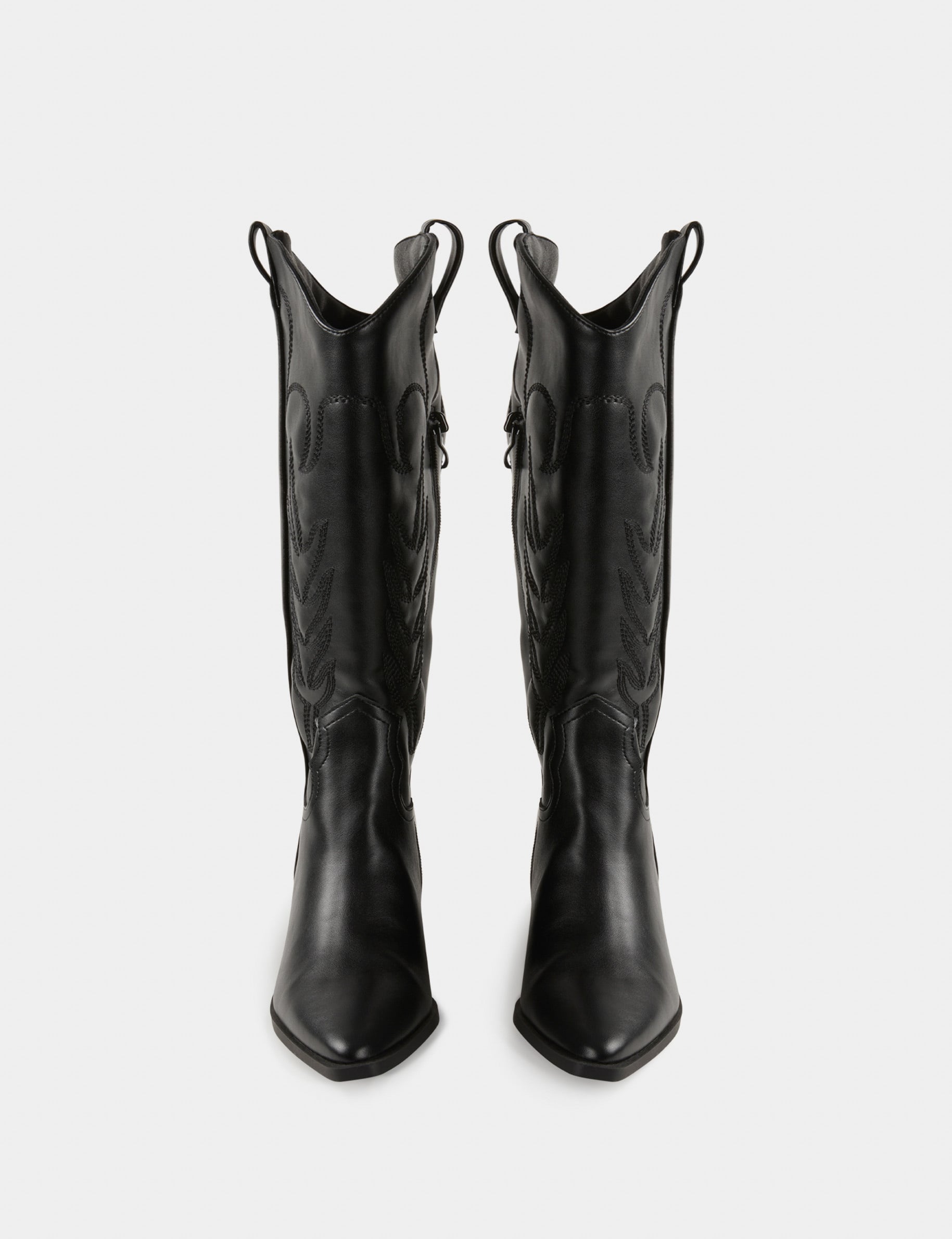 Bottes western zipp&eacute;es noir femme