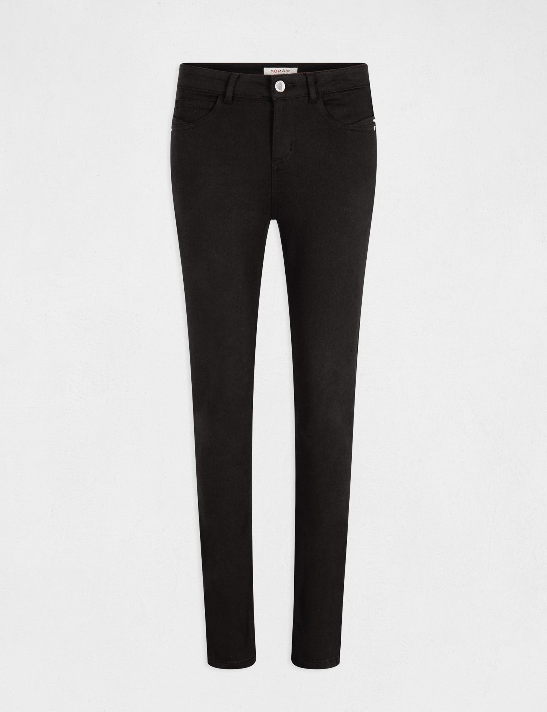 Pantalon slim taille standard noir femme