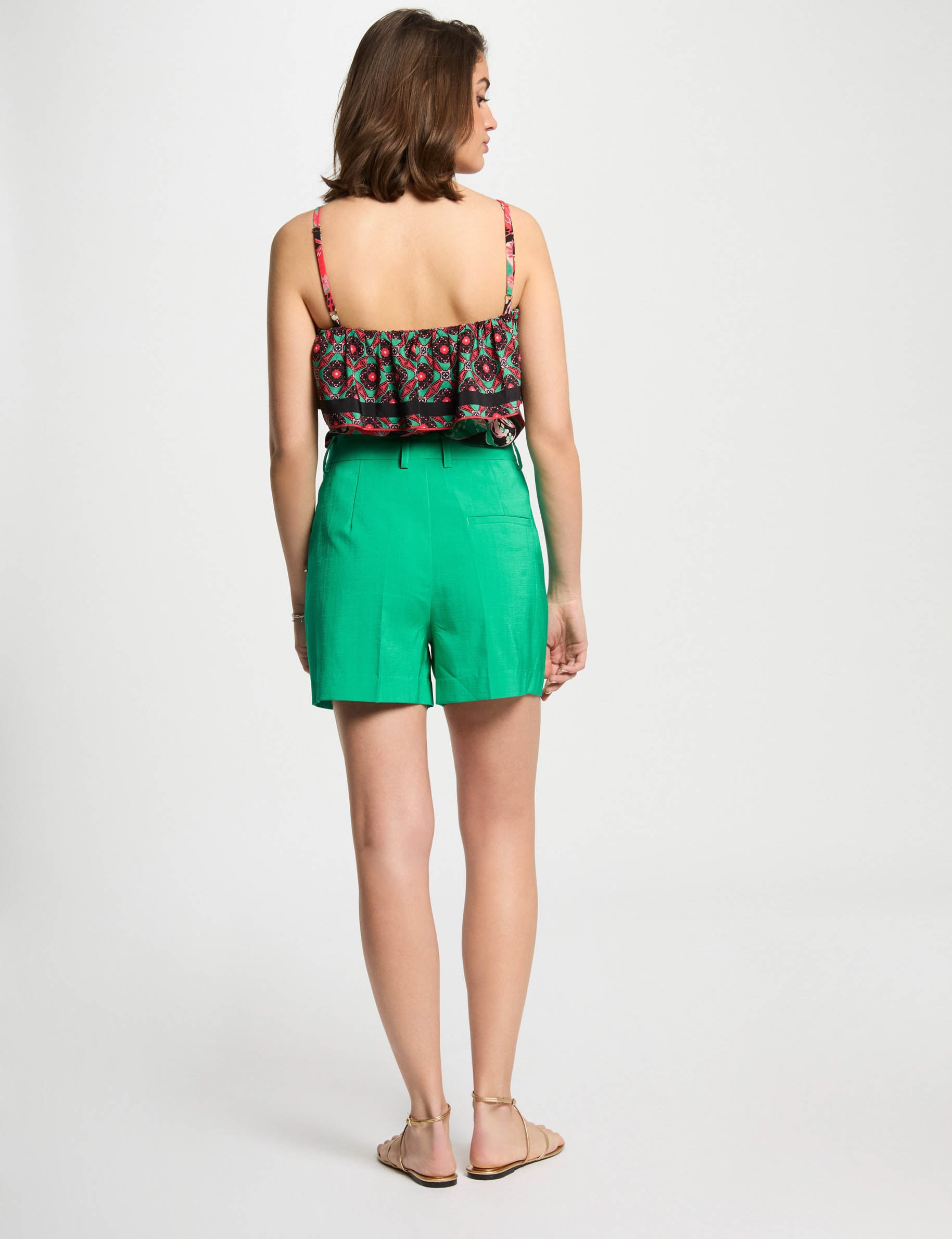 Top imprim&eacute; volants multicolore femme