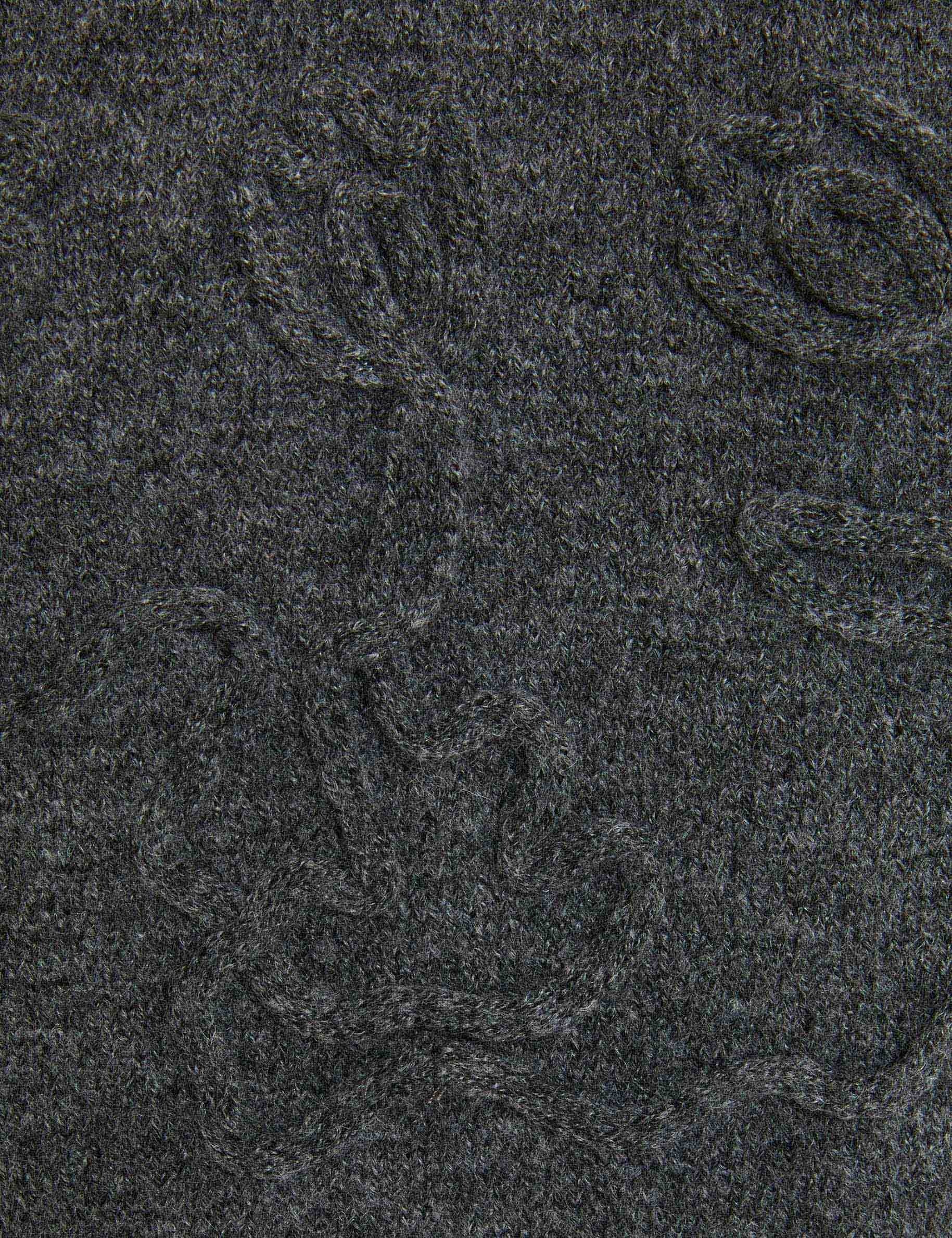 Robe tricot manches longues gris fonc&eacute; femme