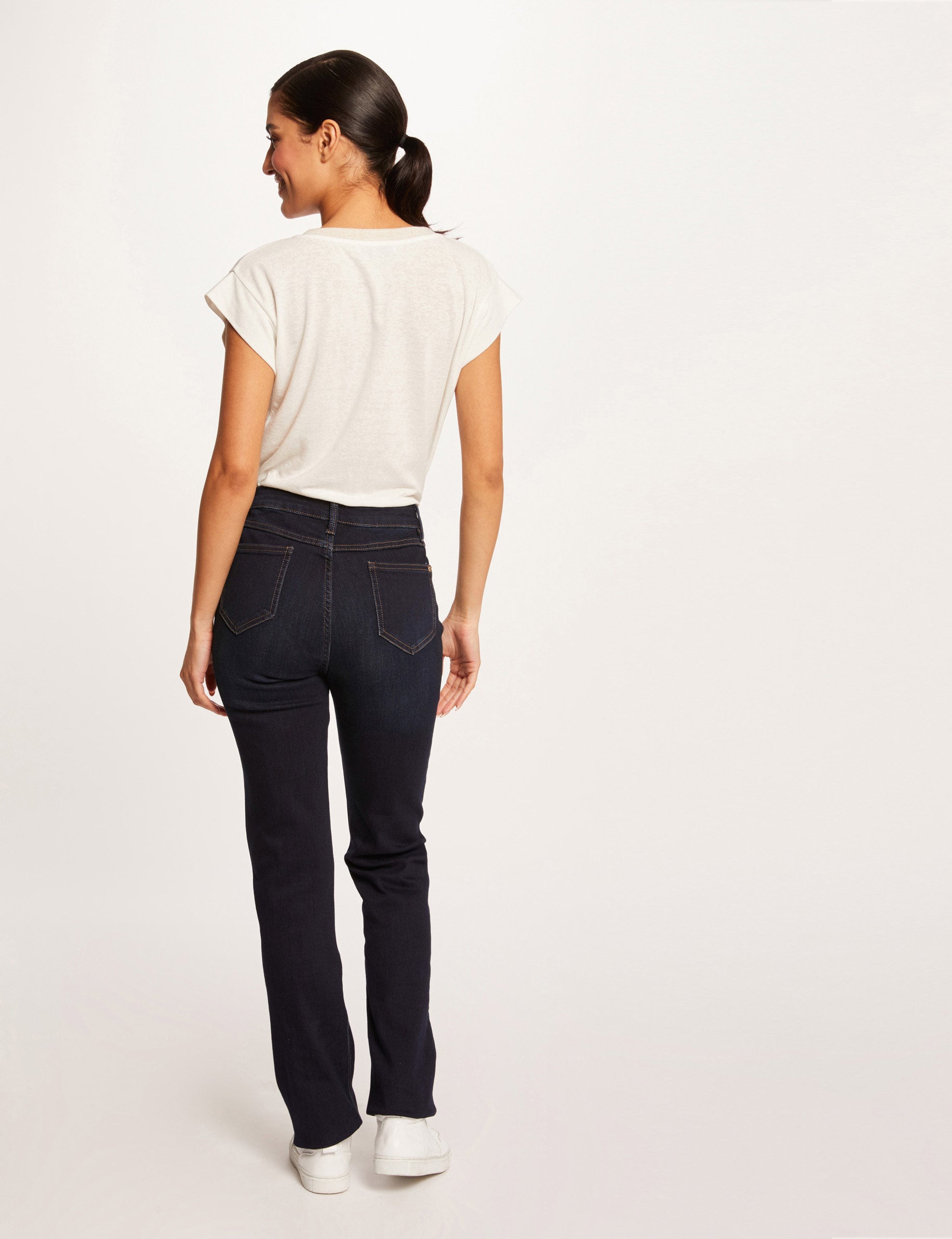 Jeans regular taille standard jean brut femme