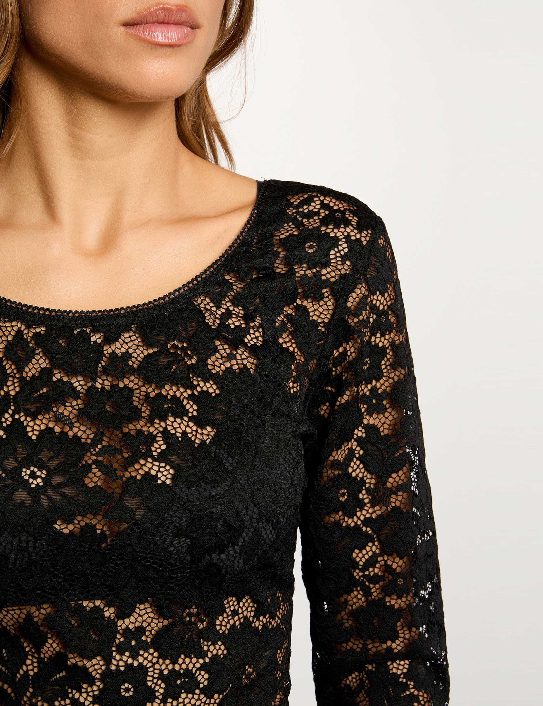 Body dentelle d&eacute;collet&eacute; noir femme