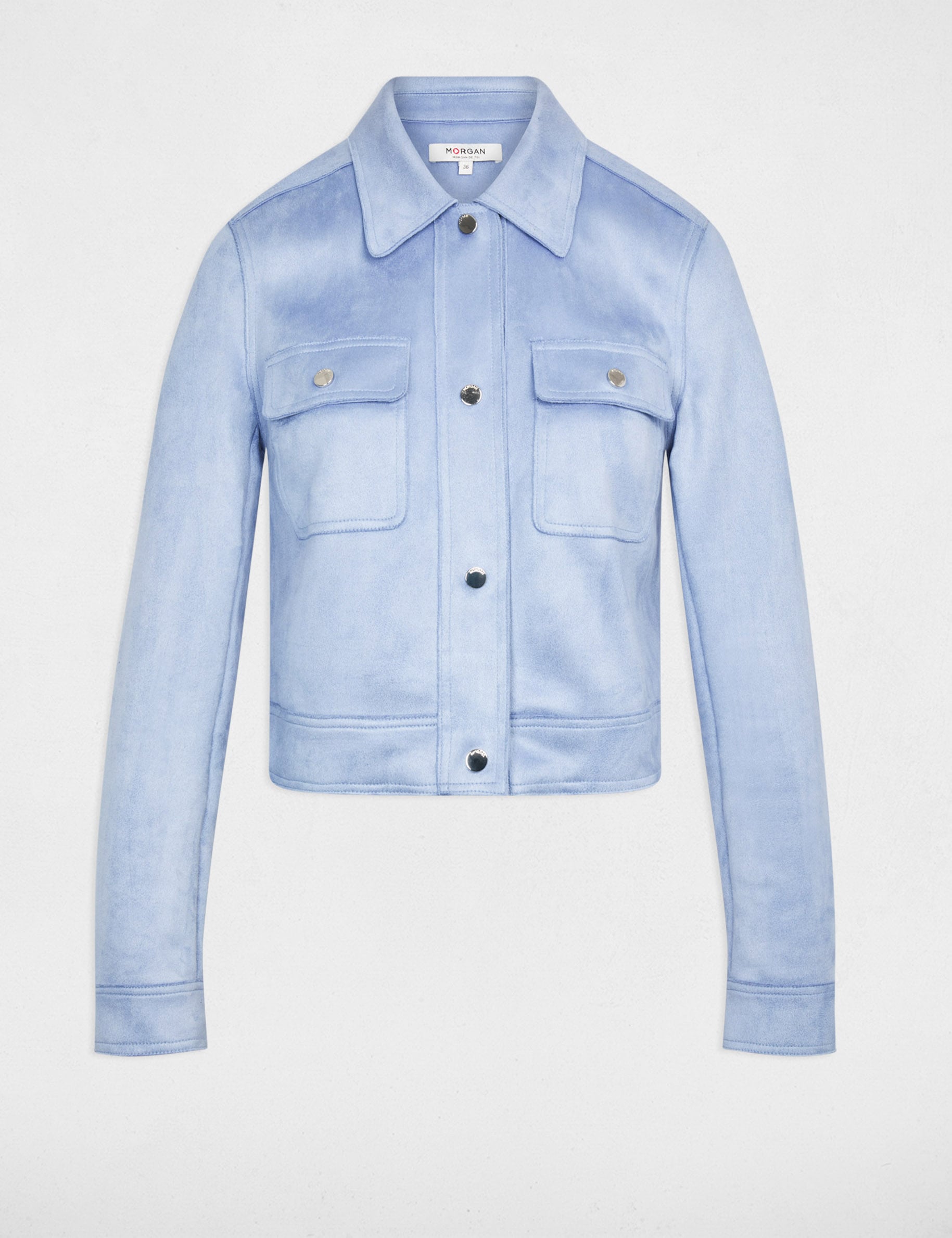 Blouson ajust&eacute; su&eacute;dine bleu lavande femme