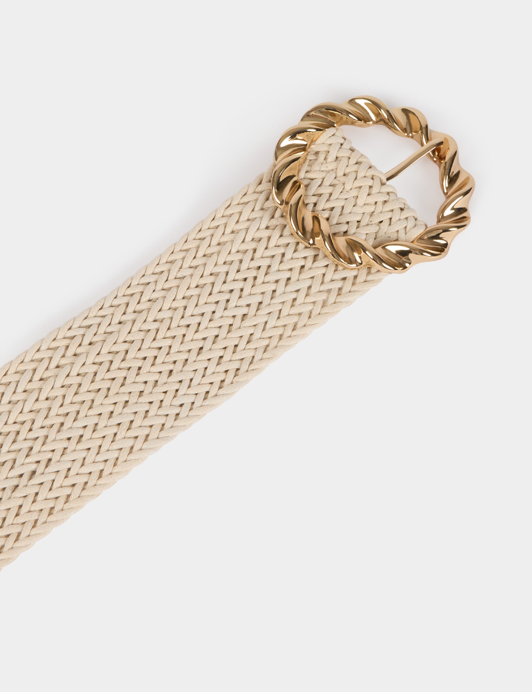 Ceinture tress&eacute;e ivoire femme