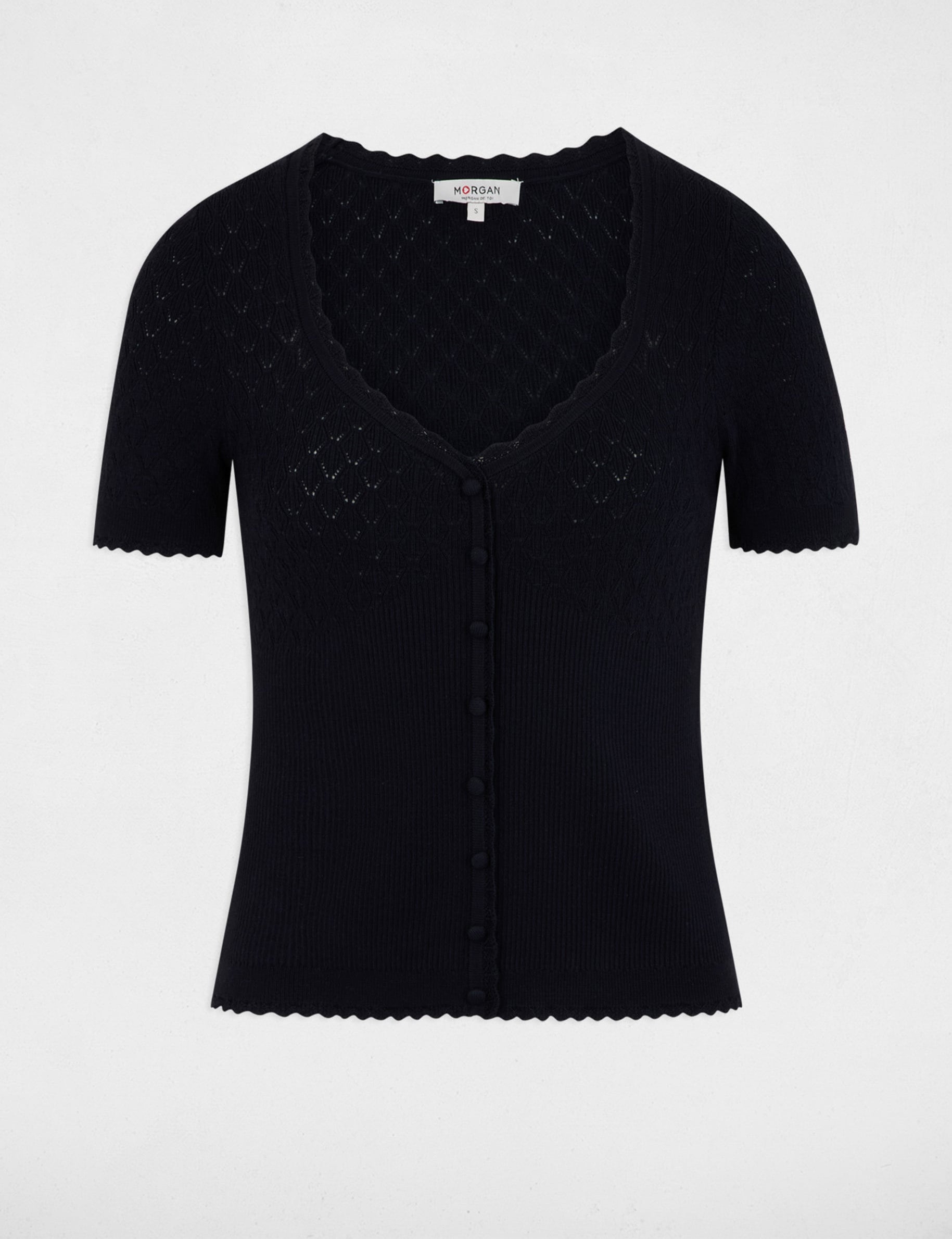 Pull ajust&eacute; col v bleu marine femme