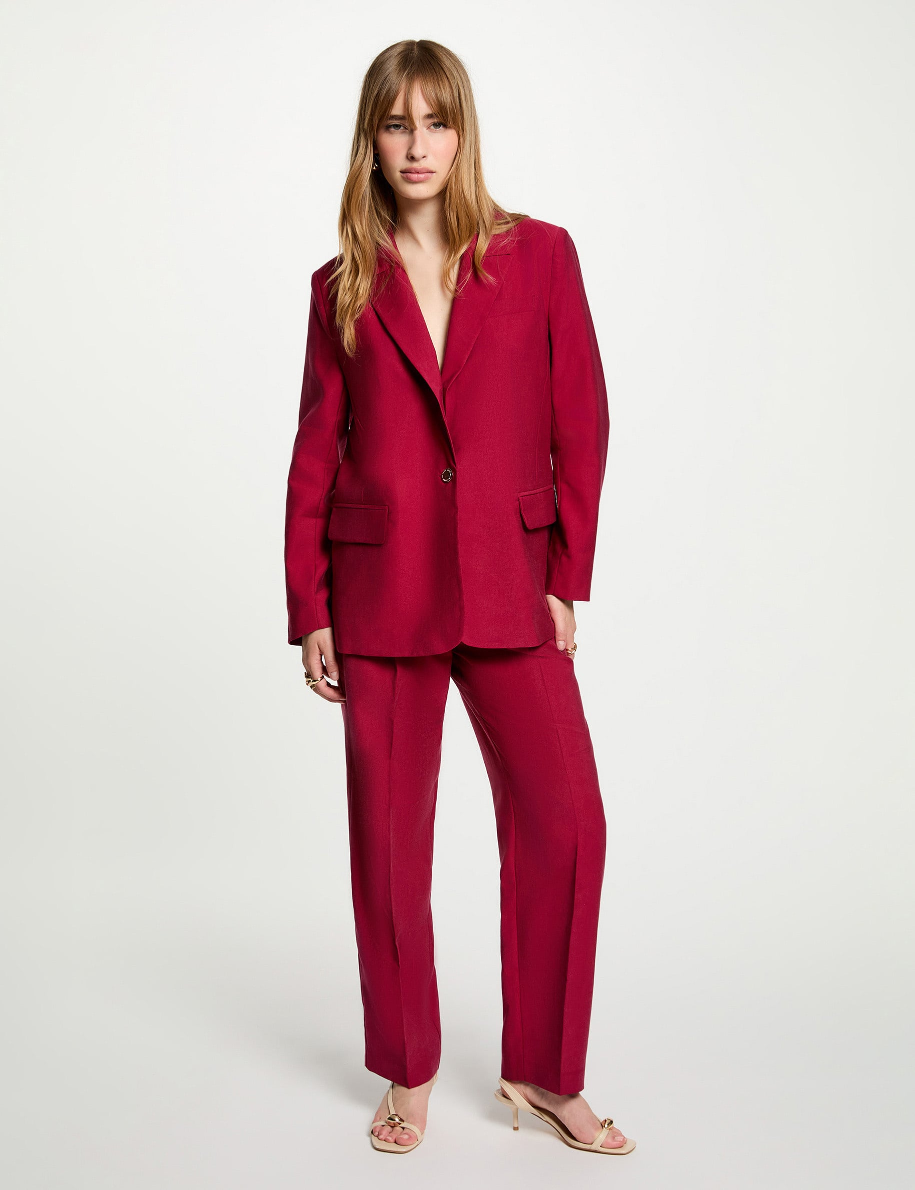Veste blazer bordeaux femme