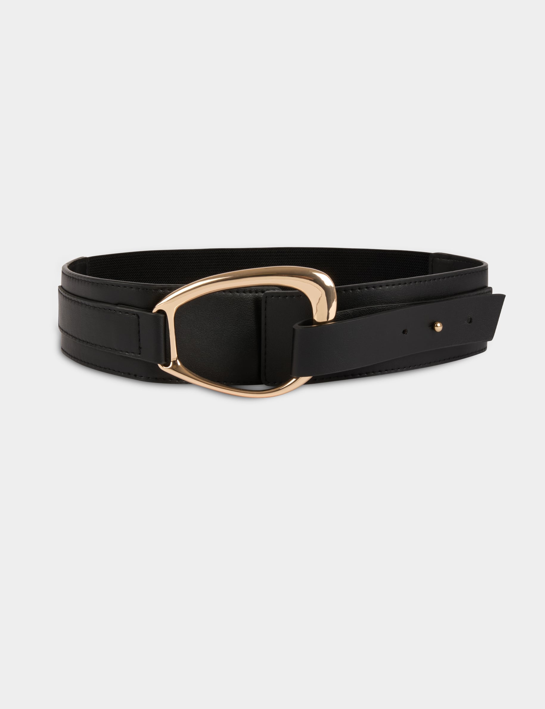 Ceinture large &eacute;lastiqu&eacute;e noir femme